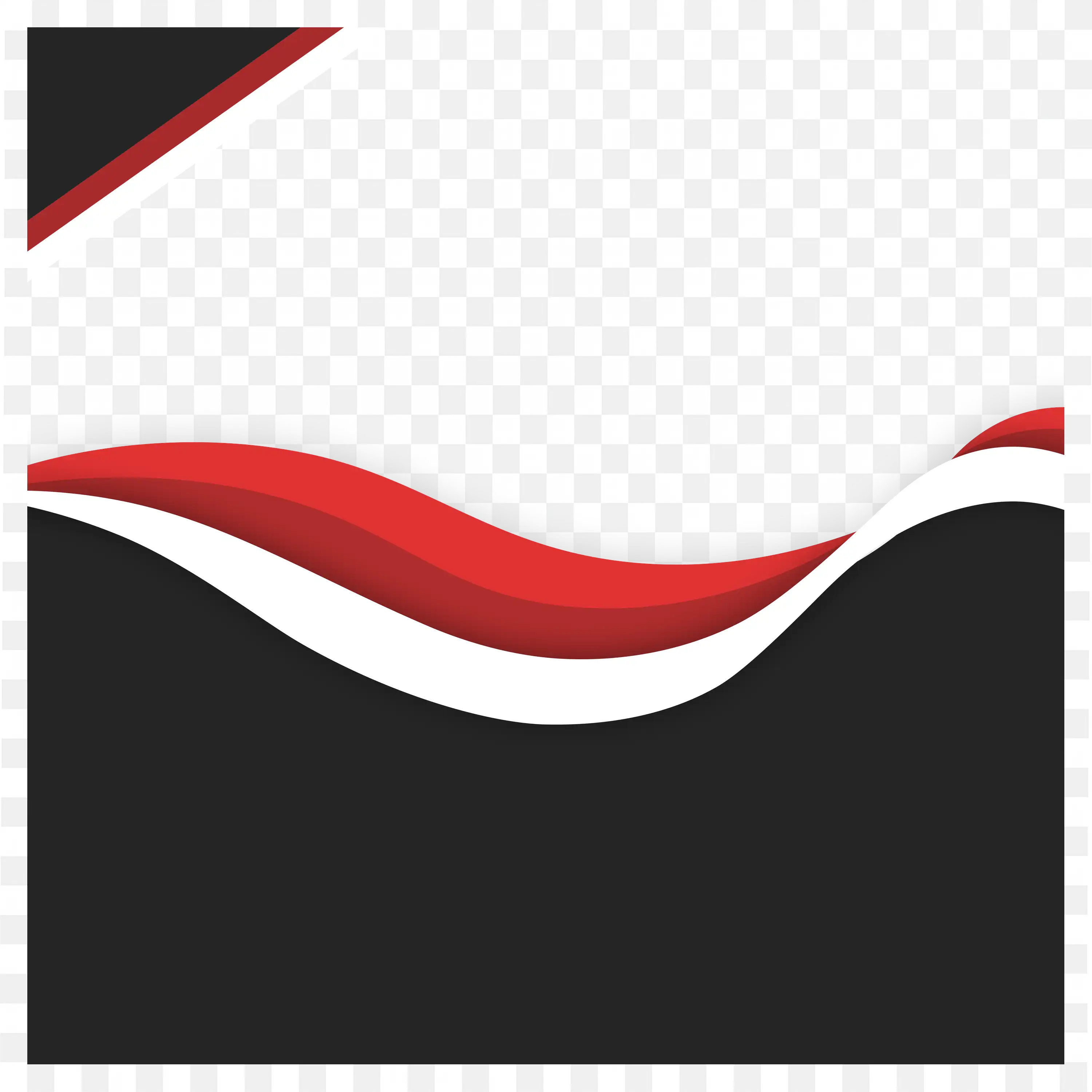 Black Red White Wave Modern Elegant Background Frame Png