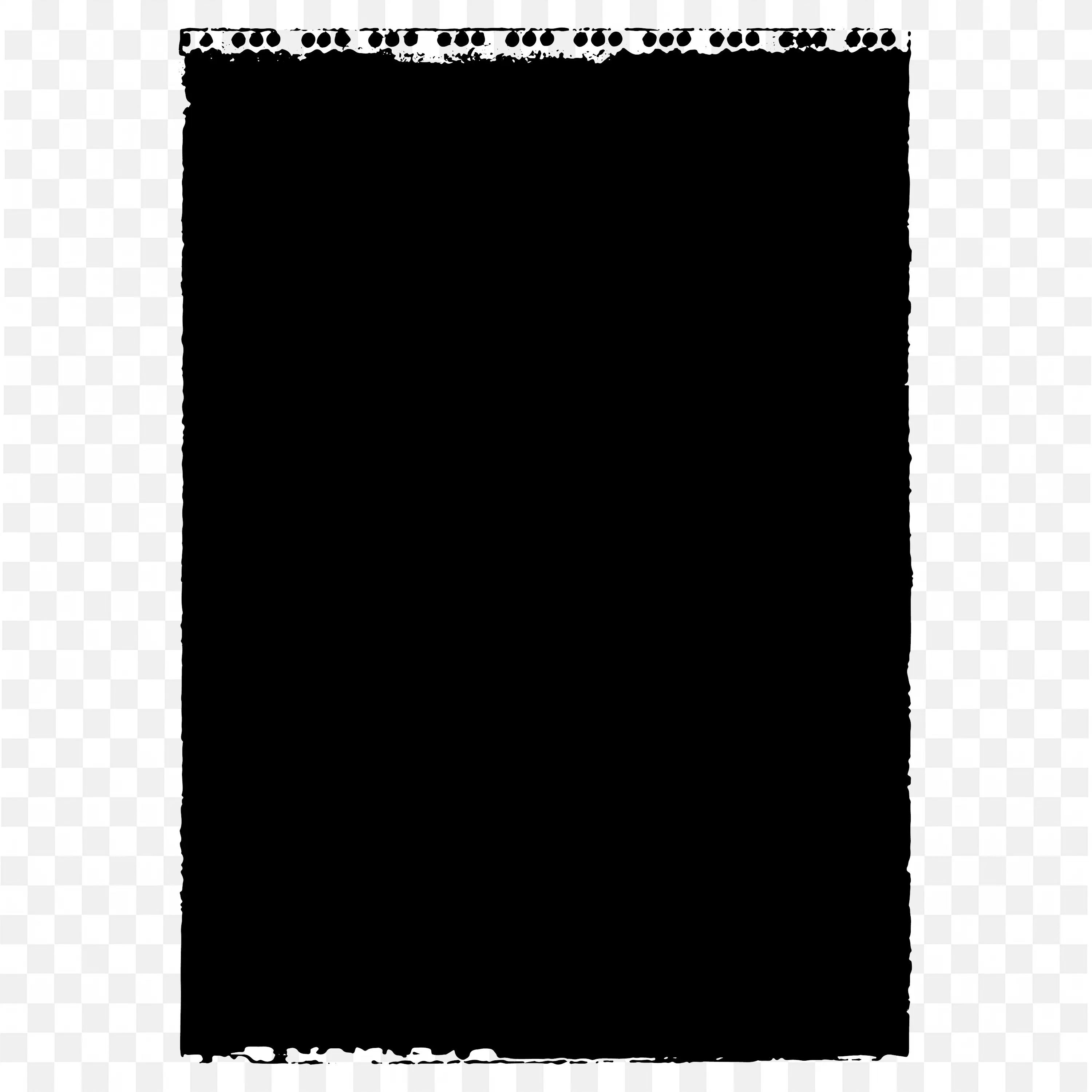 Black Rounded Square Frame Border with Thick Edges Transparent