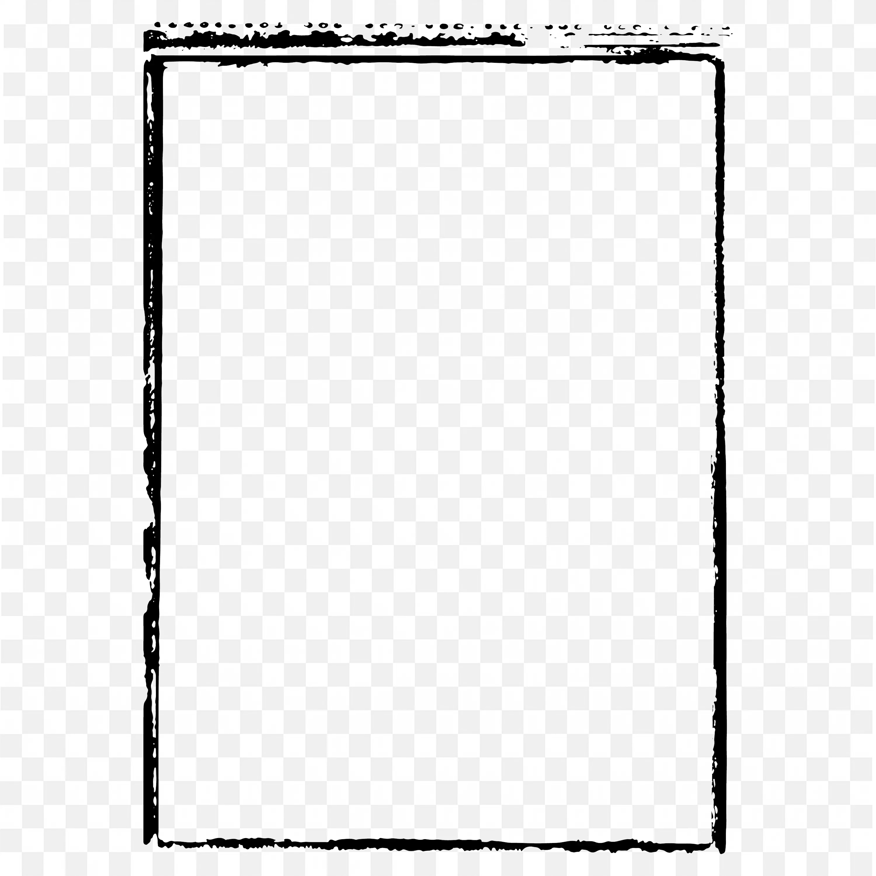 Black Rounded Square Frame Border with Thin Edges Transparent