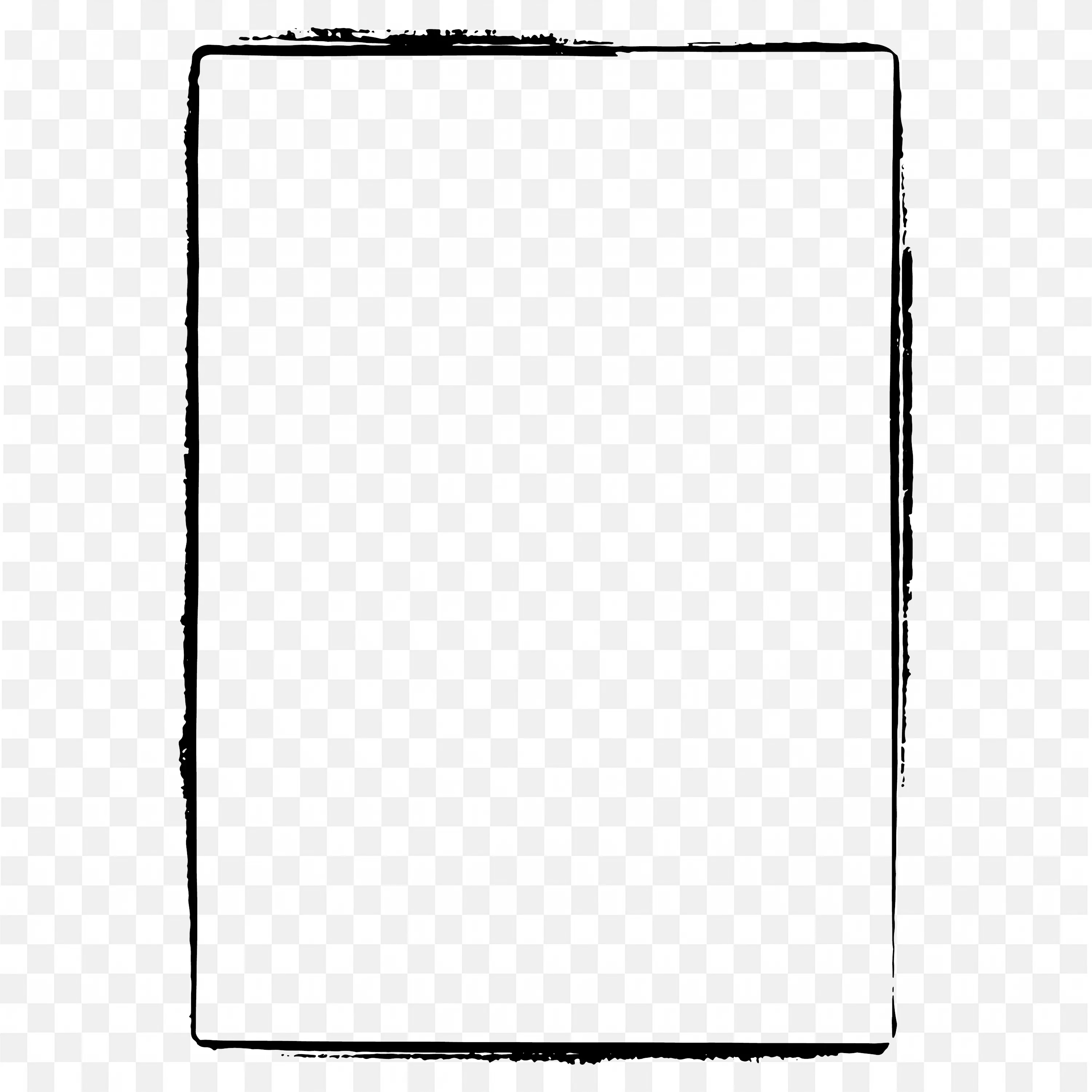 Black Rounded Square Frame Border with Transparent Center