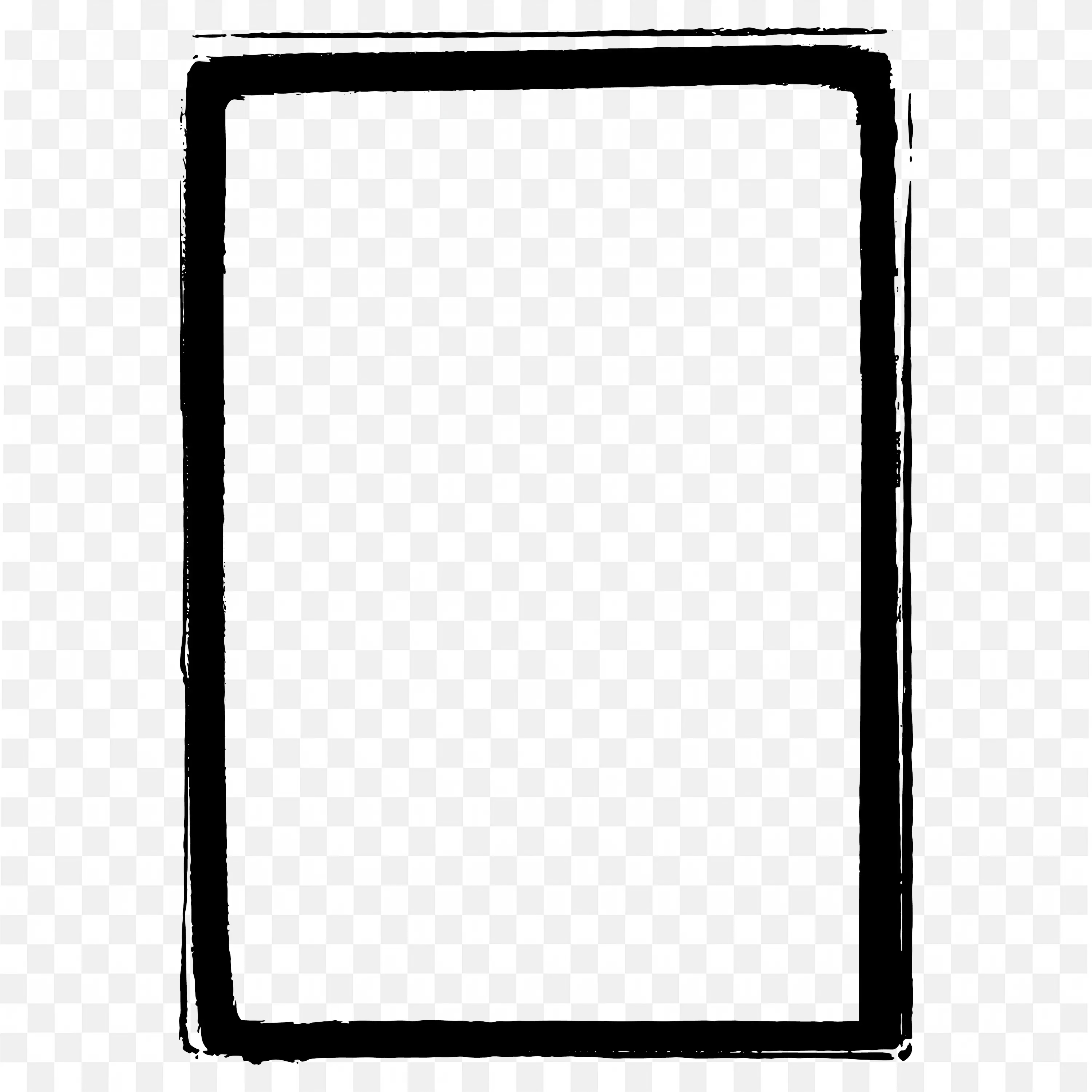 Black Rounded Square Frame with Transparent Background Png