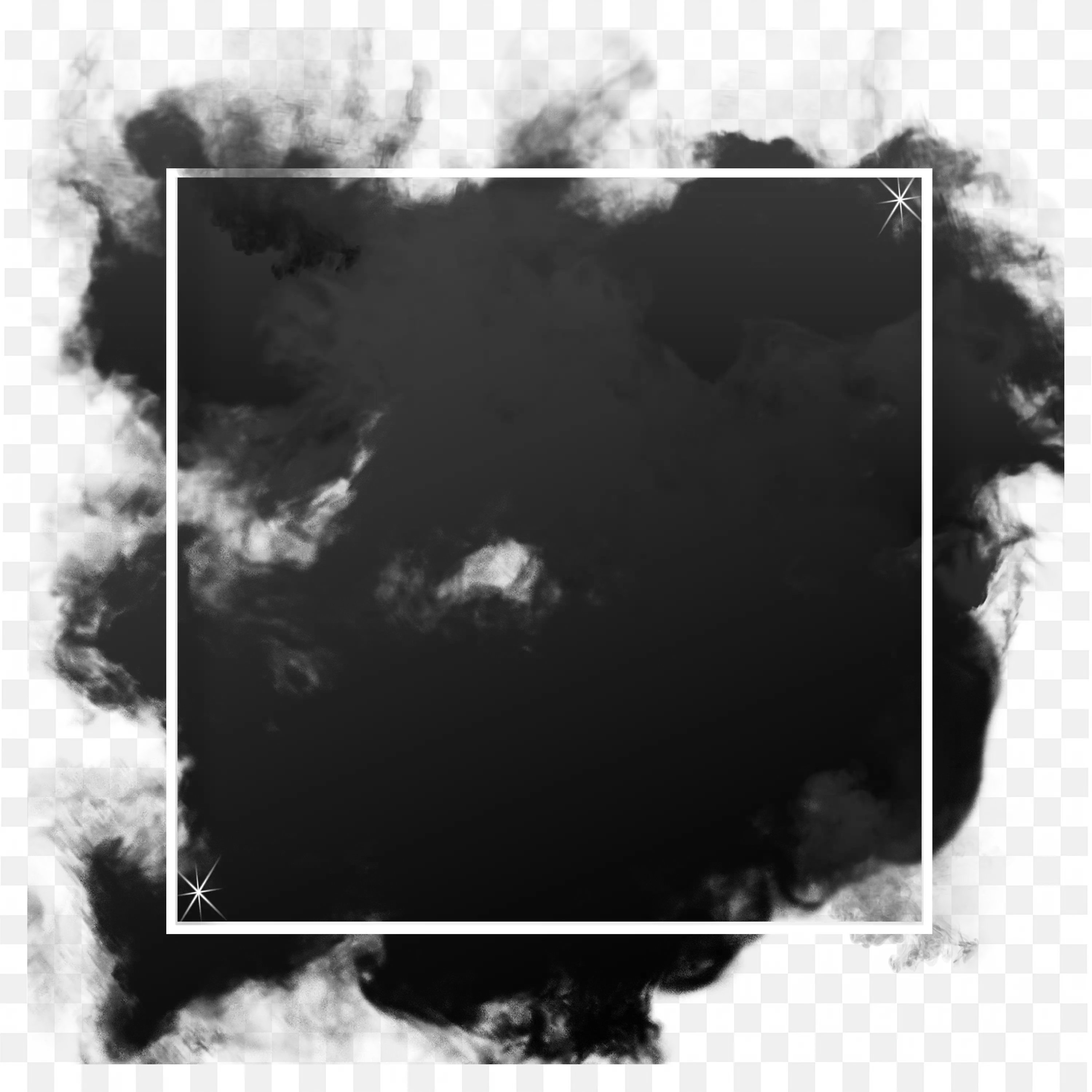 Black Smoke Abstract Frame Elegant Dark Decorative Border