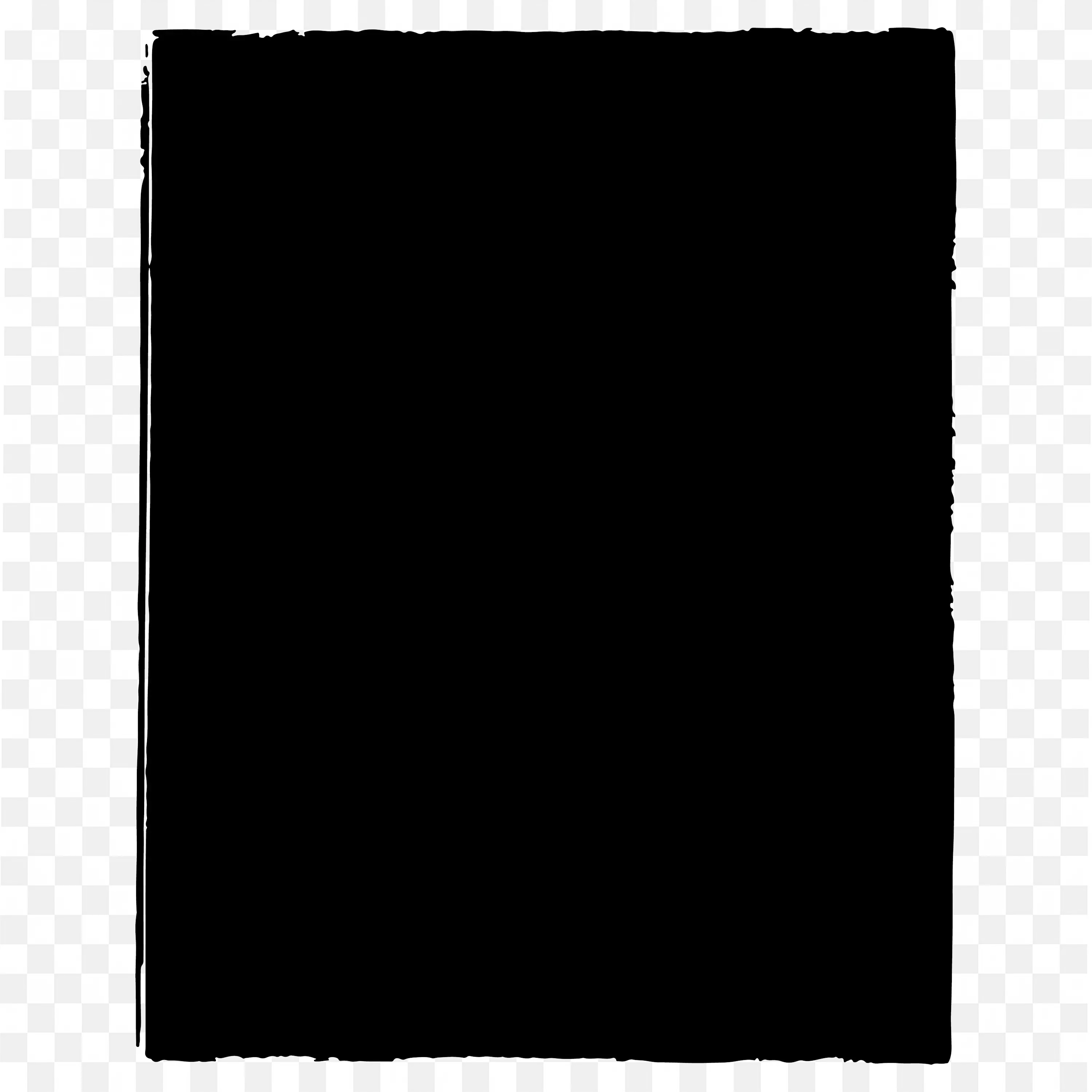 Black Solid Square Frame with Grunge Rough Texture Png