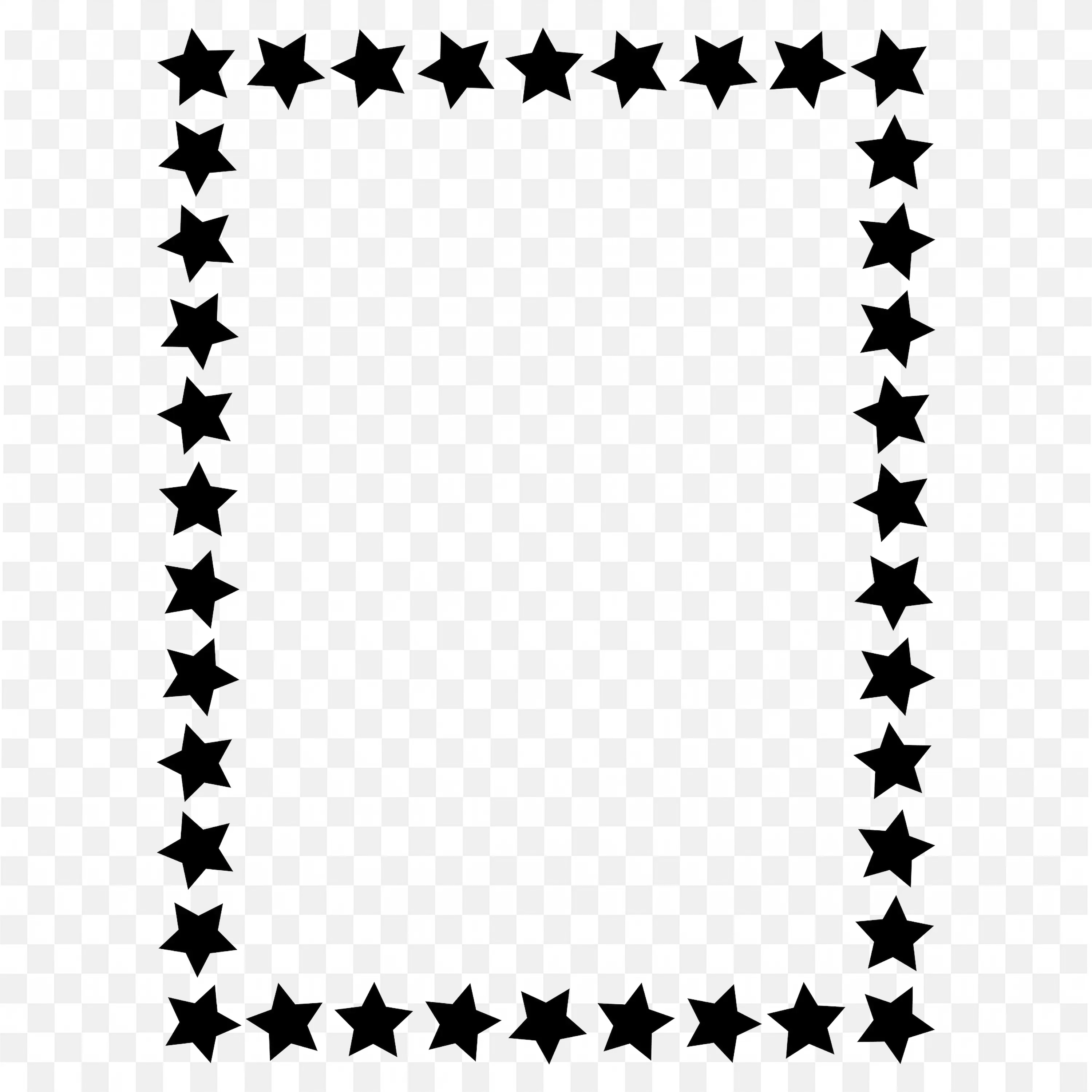 Black Star Pattern Decorative Border Frame Design Png