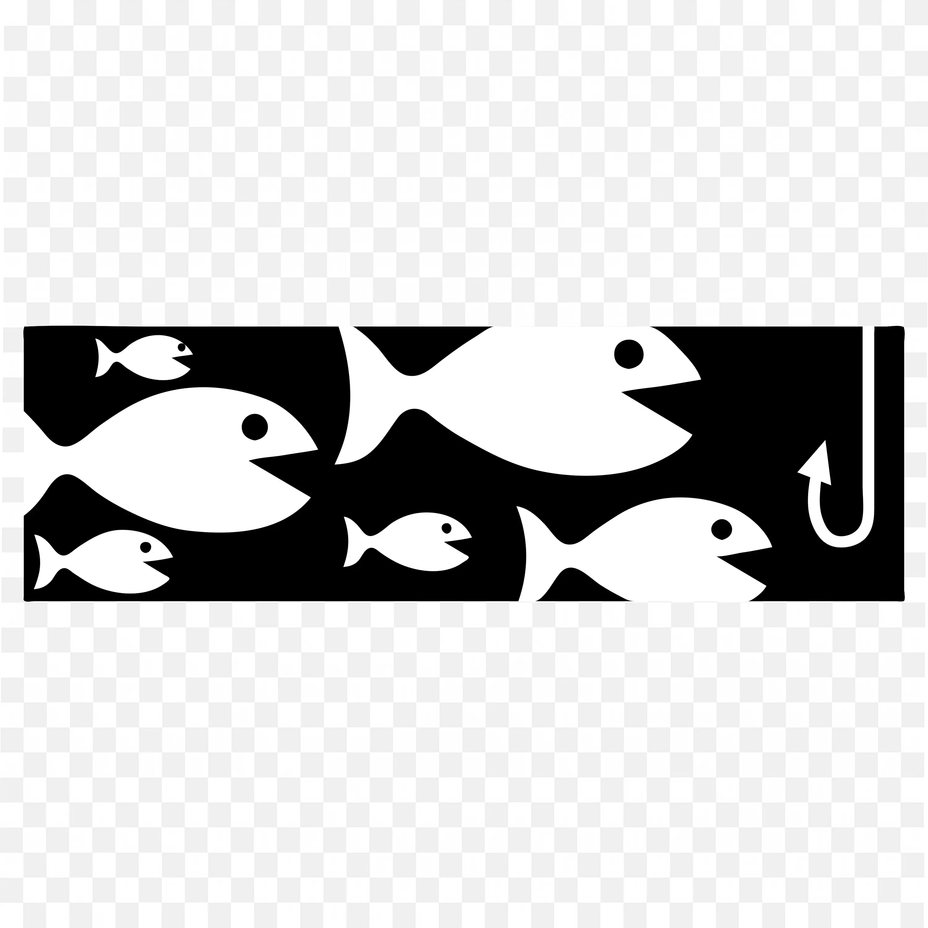 Black and White Cartoon Fish Pattern Frame for Kids Photos