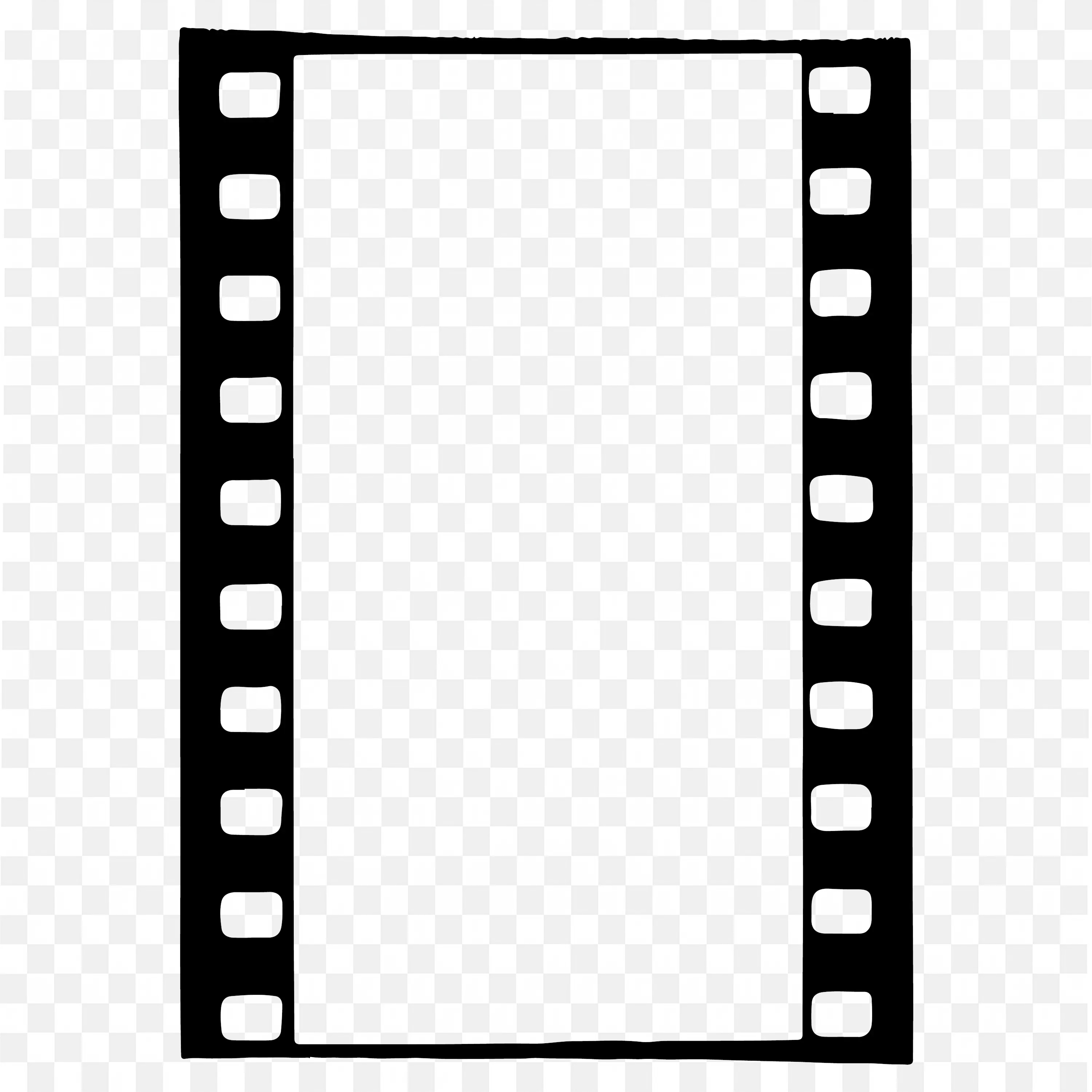 Black and White Film Strip Frame with Photo Cutouts Png