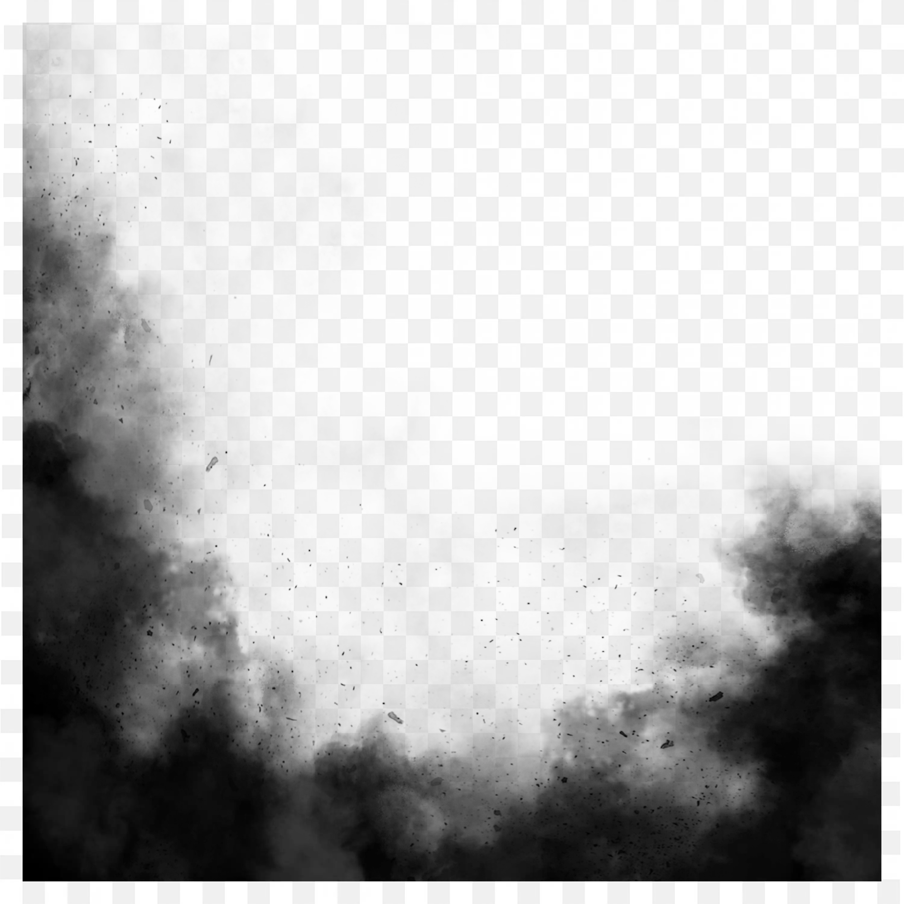 Black and White Fog Texture Cloud Smoke Effect Frame Png