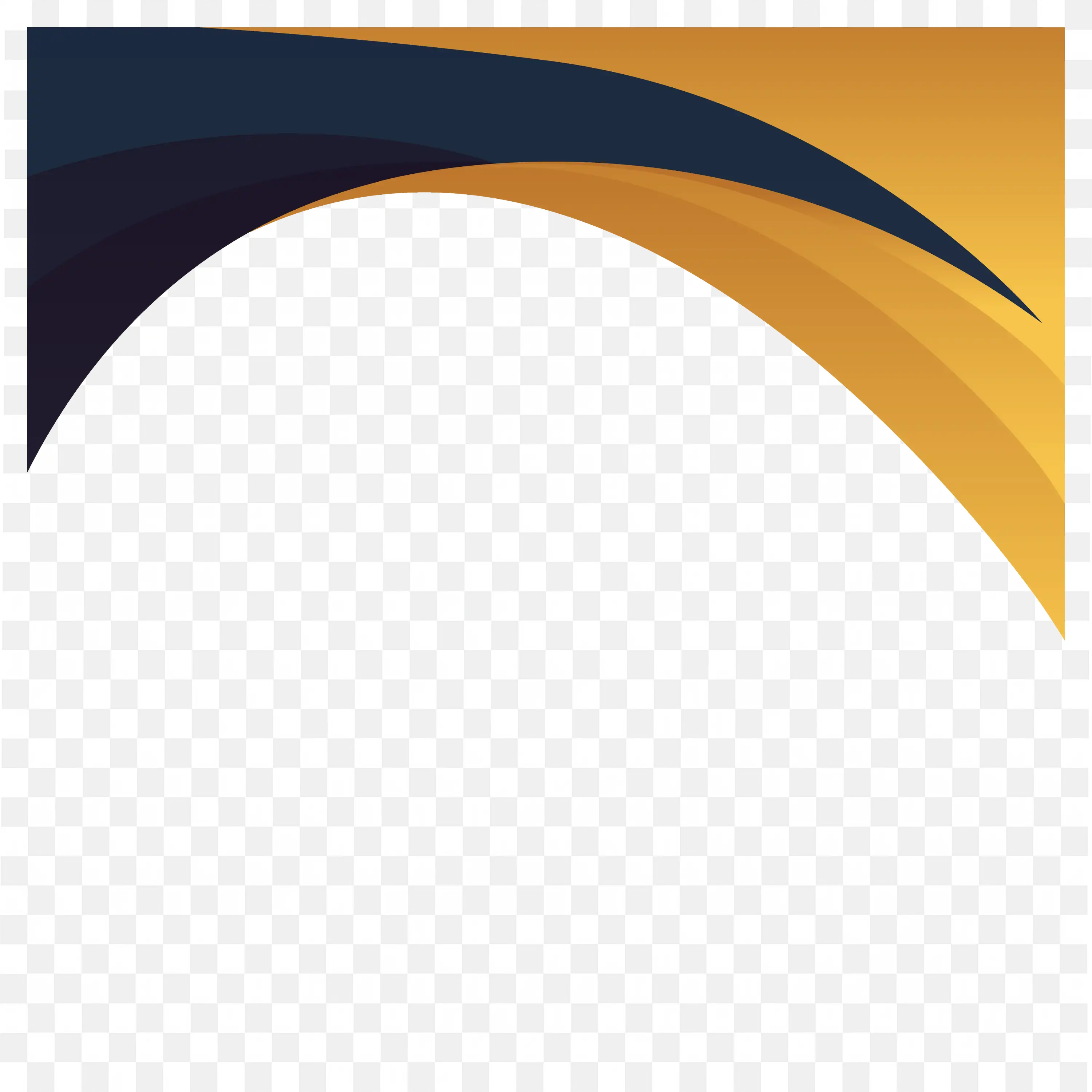 Blue and Gold Wave Curve Elegant Abstract Modern Frame