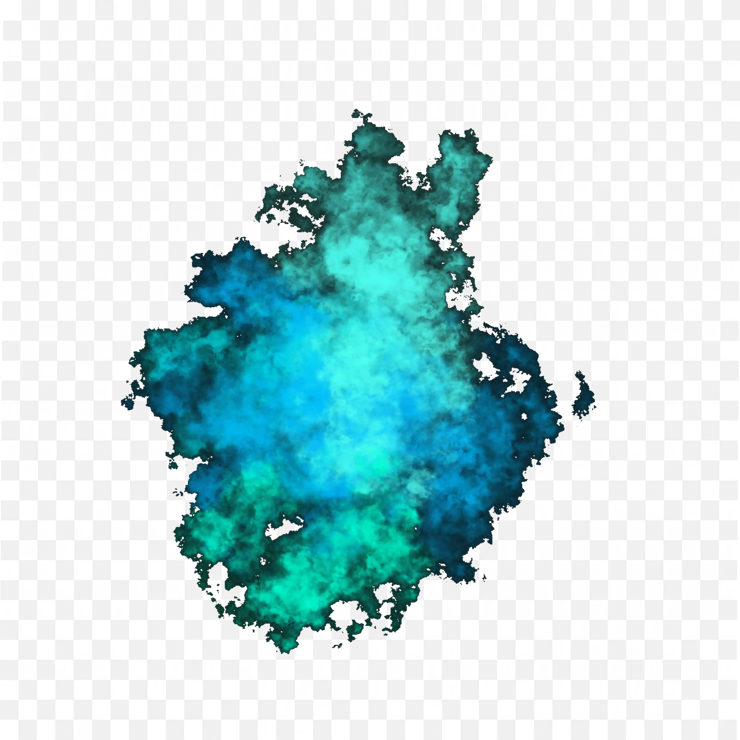 Blue and Green Powder Explosion Abstract Color Burst Art