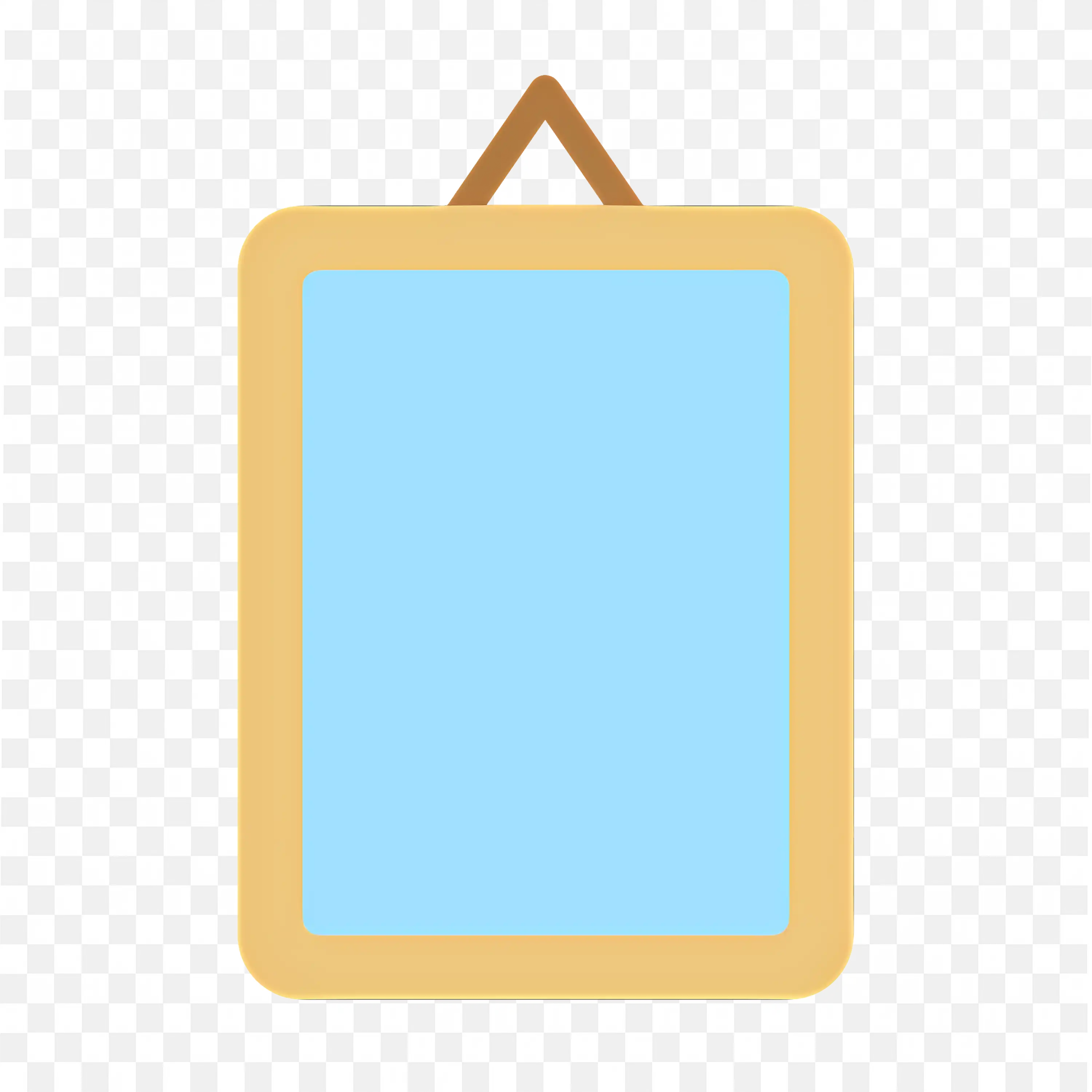 Blue Hanging Frame with Rounded Corners Design Png