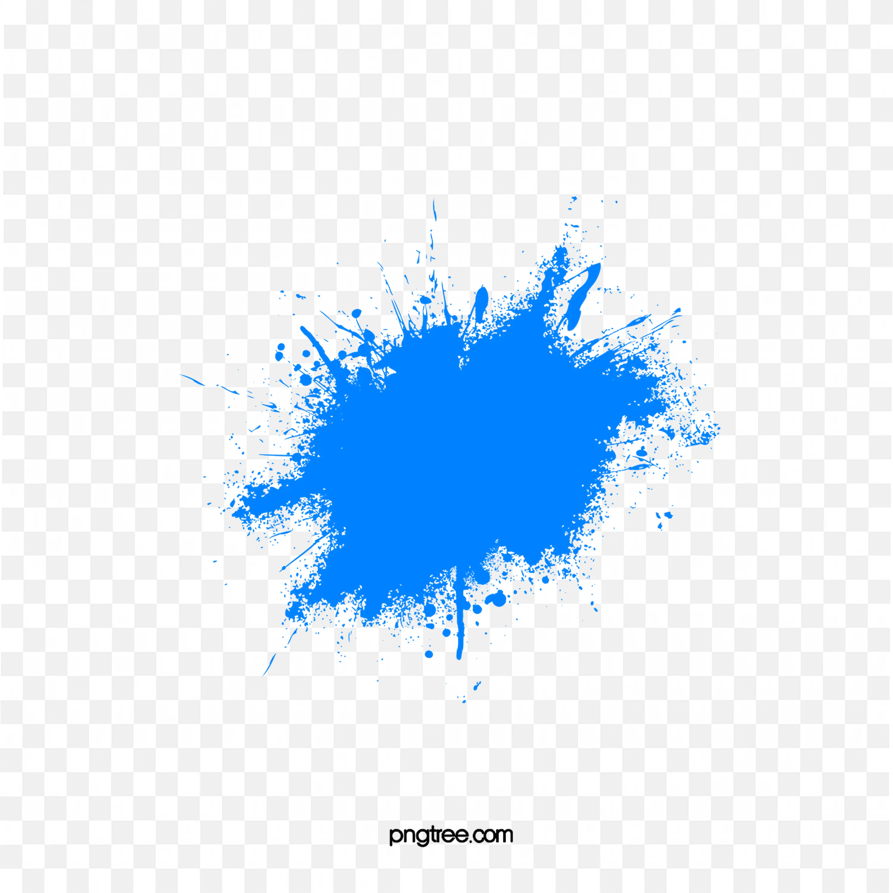 Blue Ink Explosion Paint Splash Creative Brush Frame Png