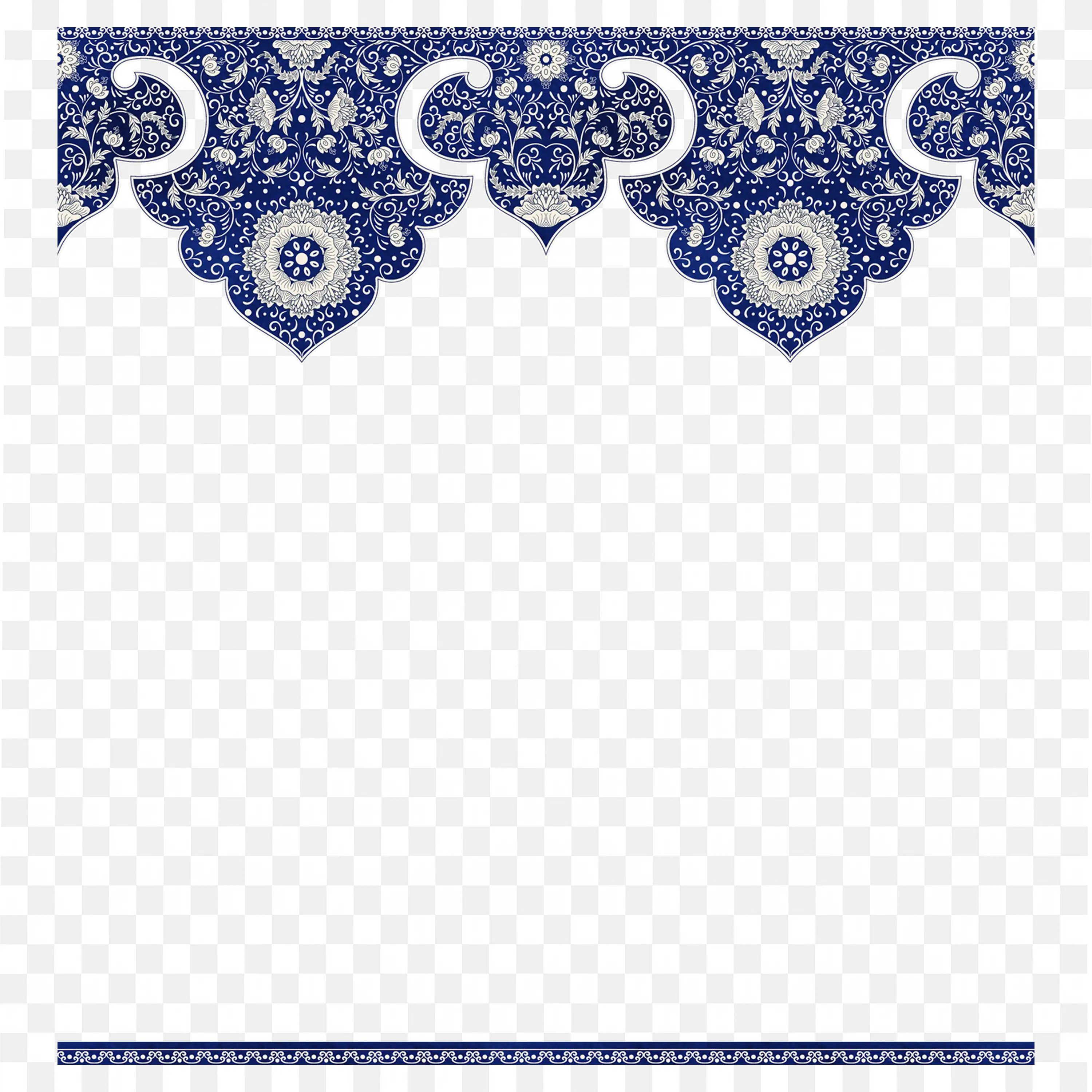 Blue Ornamental Lace Corner Border Frame Elegant Design Png