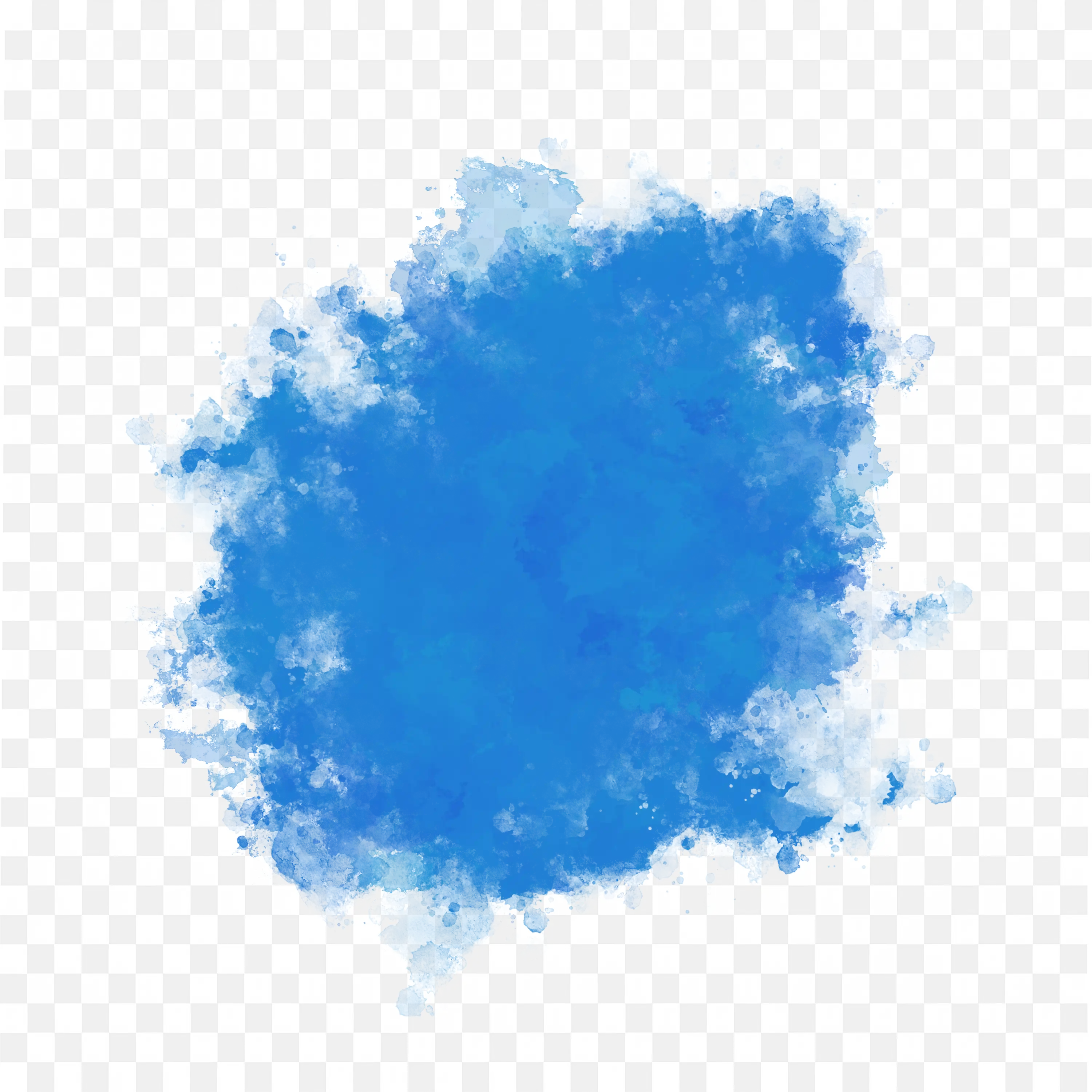 Blue Watercolor Brush Stroke Rough Paint Texture Frame Png