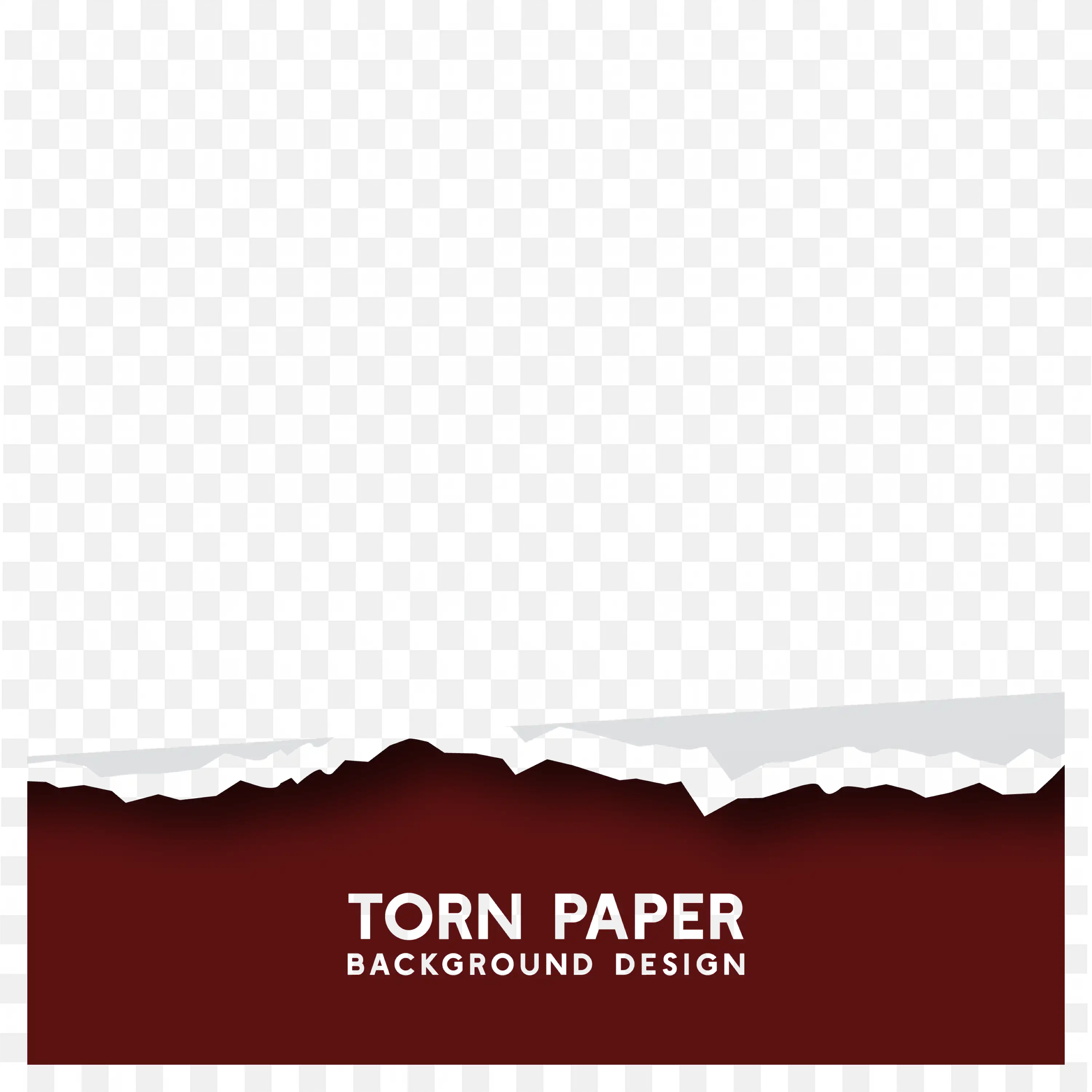 Bottom Torn Paper Red and White Textured Border Frame