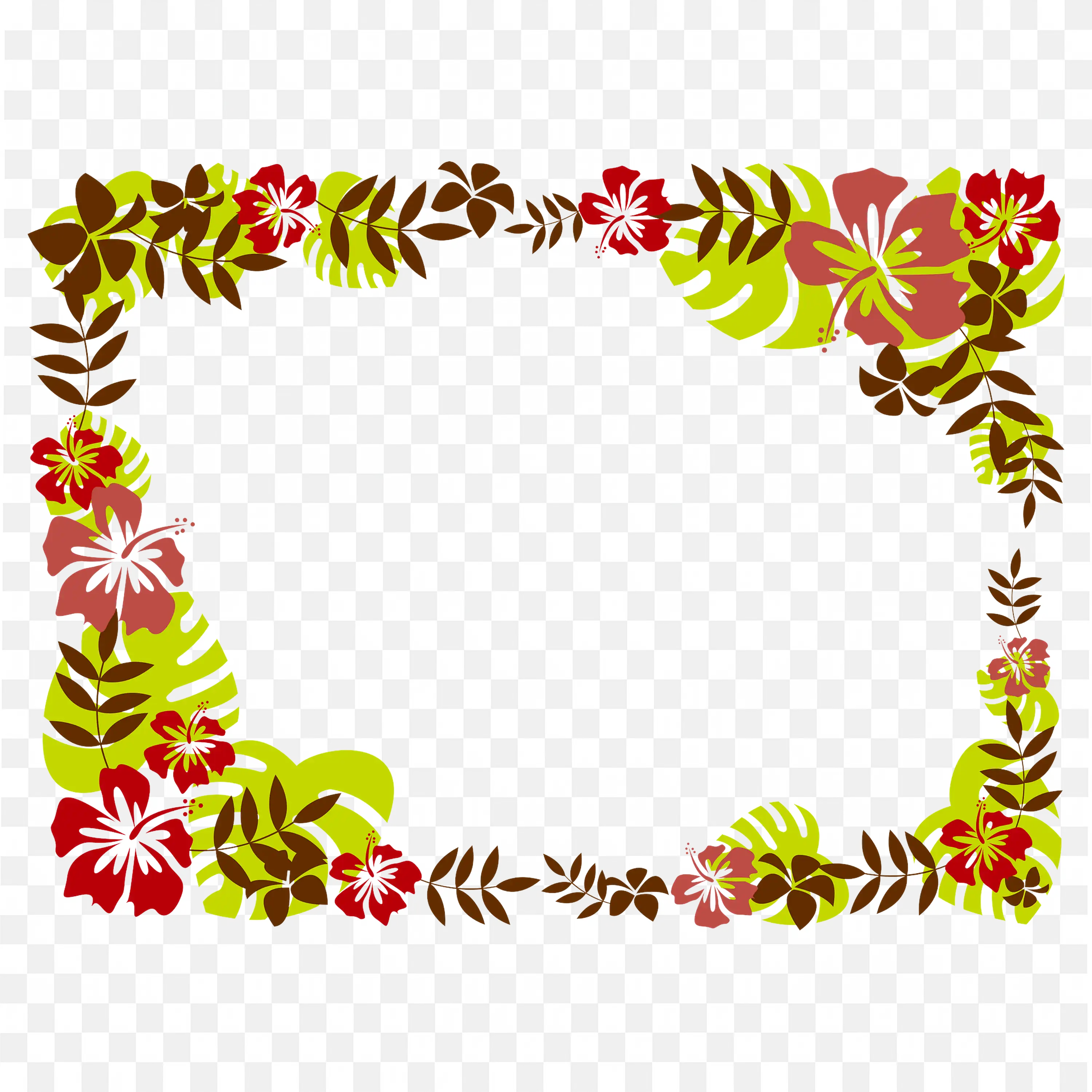 Bright Autumn Leaves and Berries Decorative Frame Png