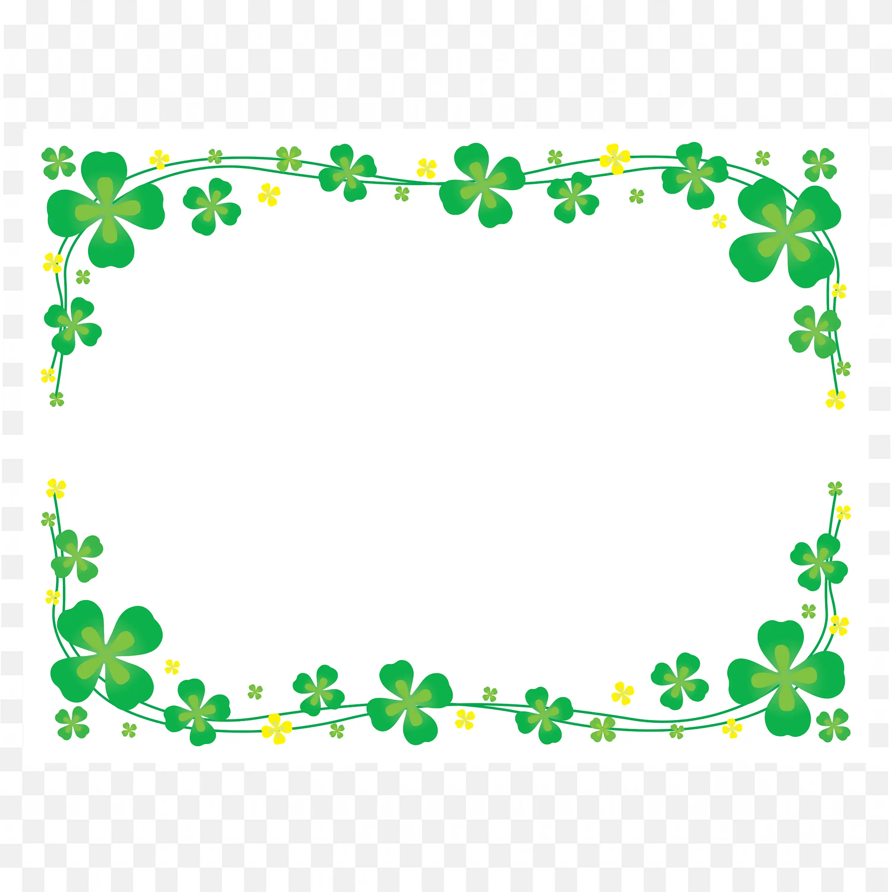 Bright Green Floral Oval Border with White Center Png