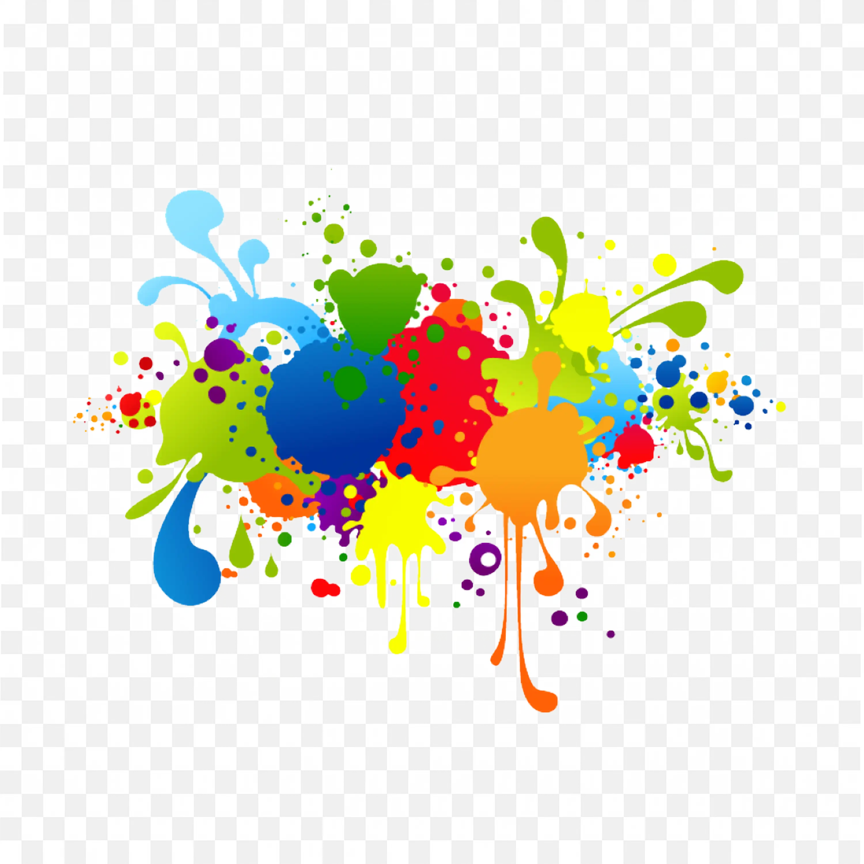 Bright Multicolor Paint Splash Abstract Decorative Frame