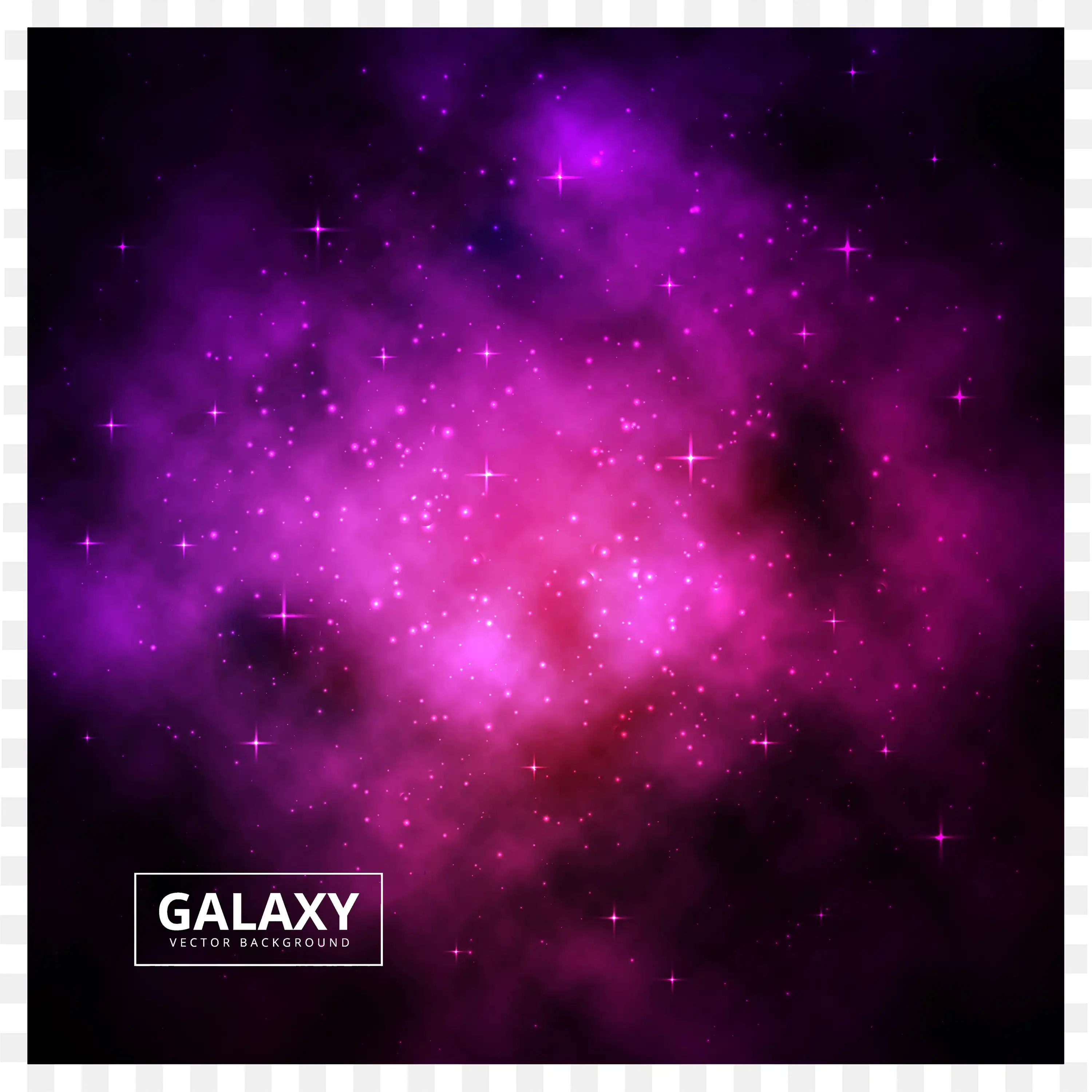 Bright Purple Galaxy Background with Stars Space Frame Png