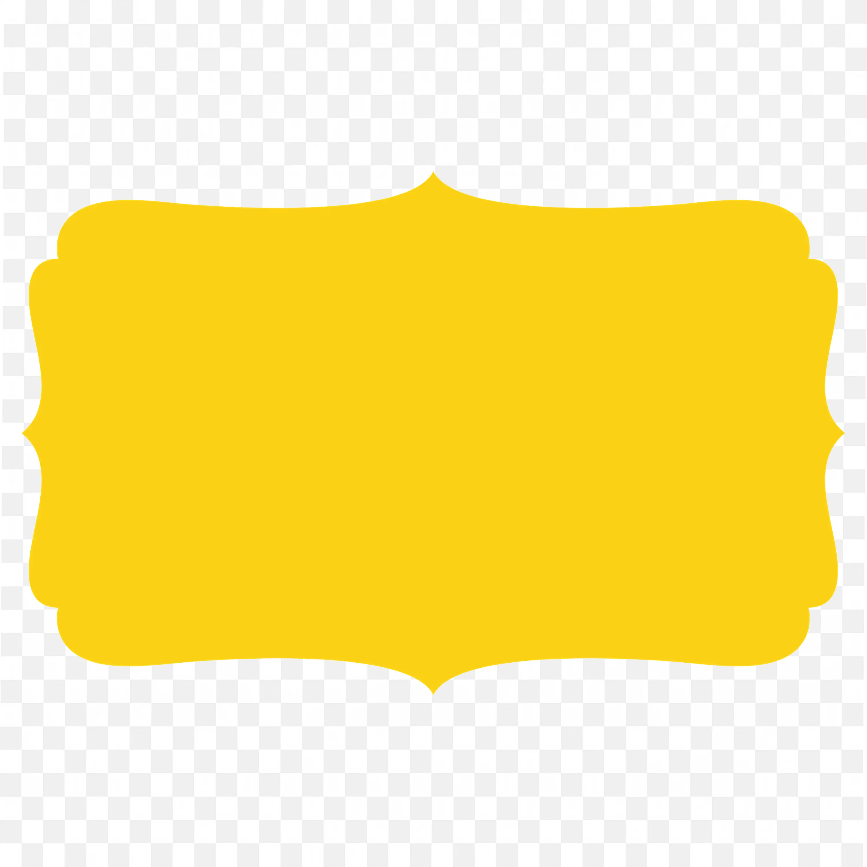 Bright Yellow Decorative Frame with Fancy Scalloped Edges