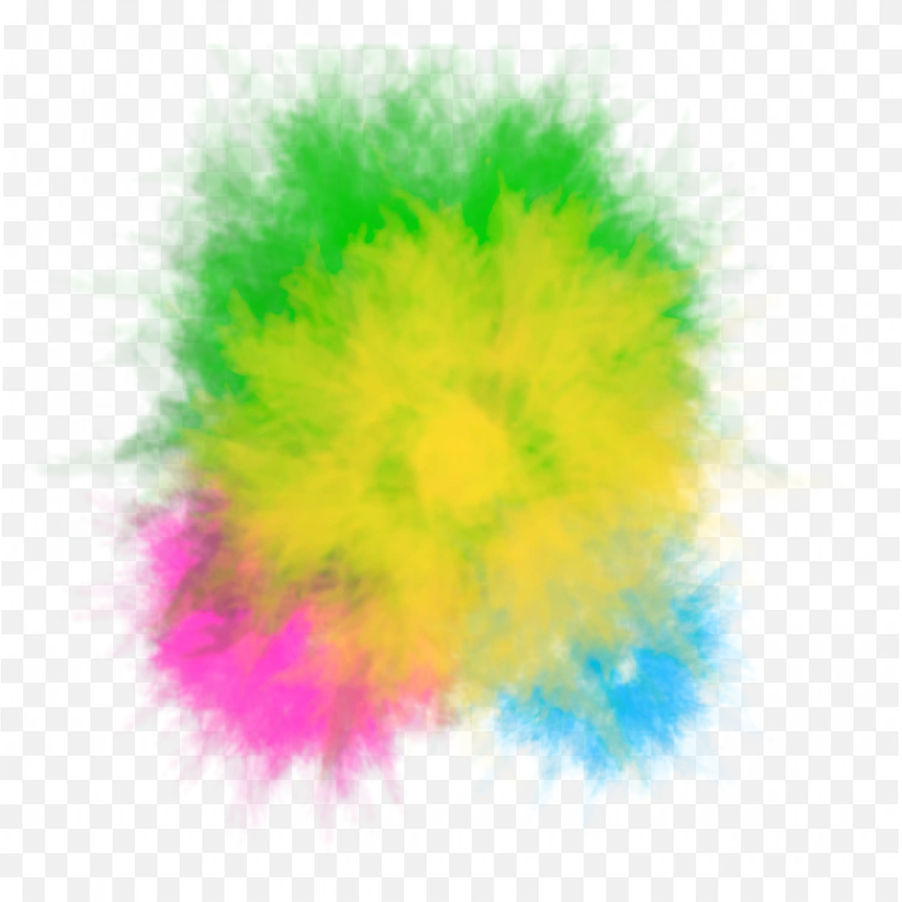 Bright Yellow Green Blue Ink Explosion Burst Effect Png