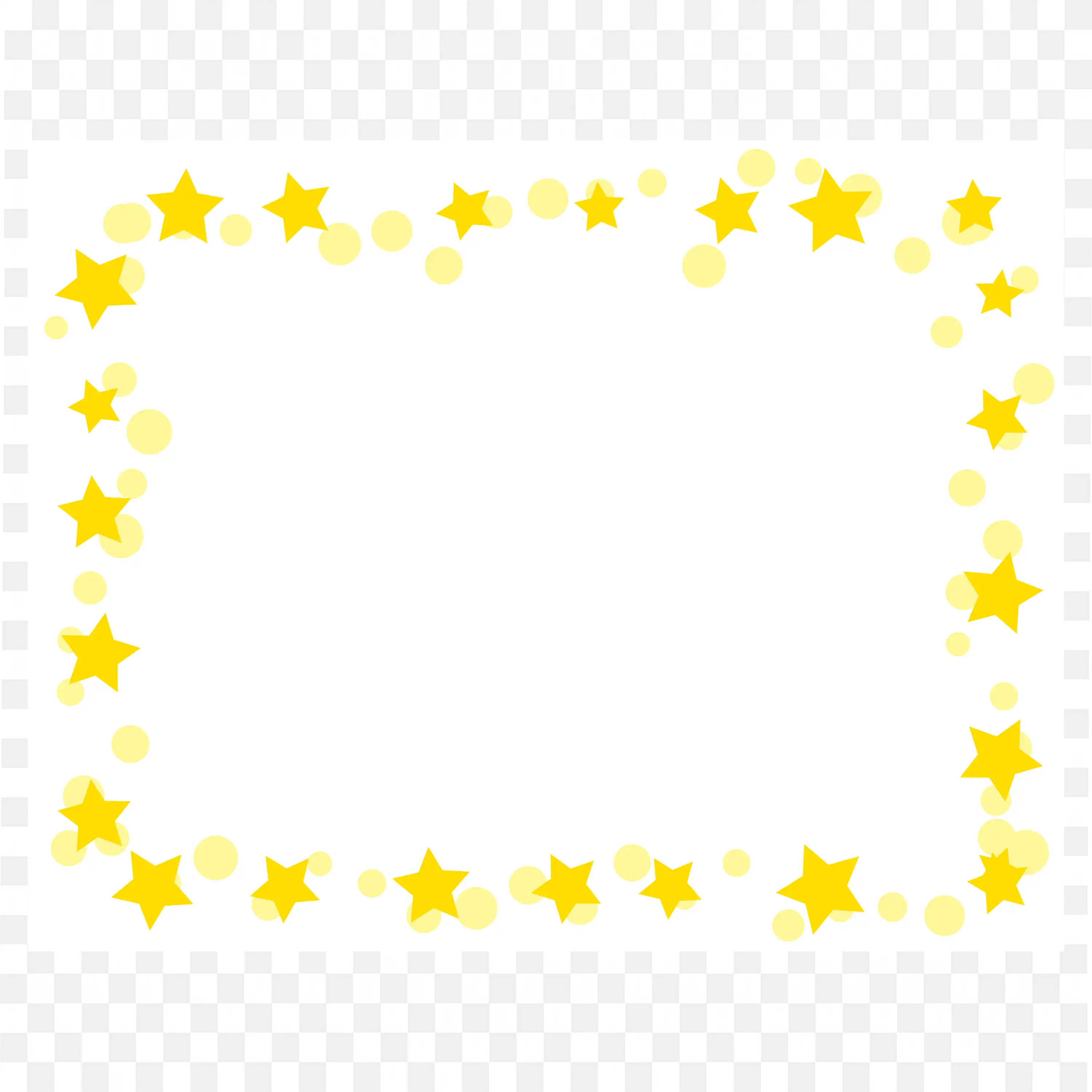 Bright Yellow Star Pattern Festive Decorative Frame Png