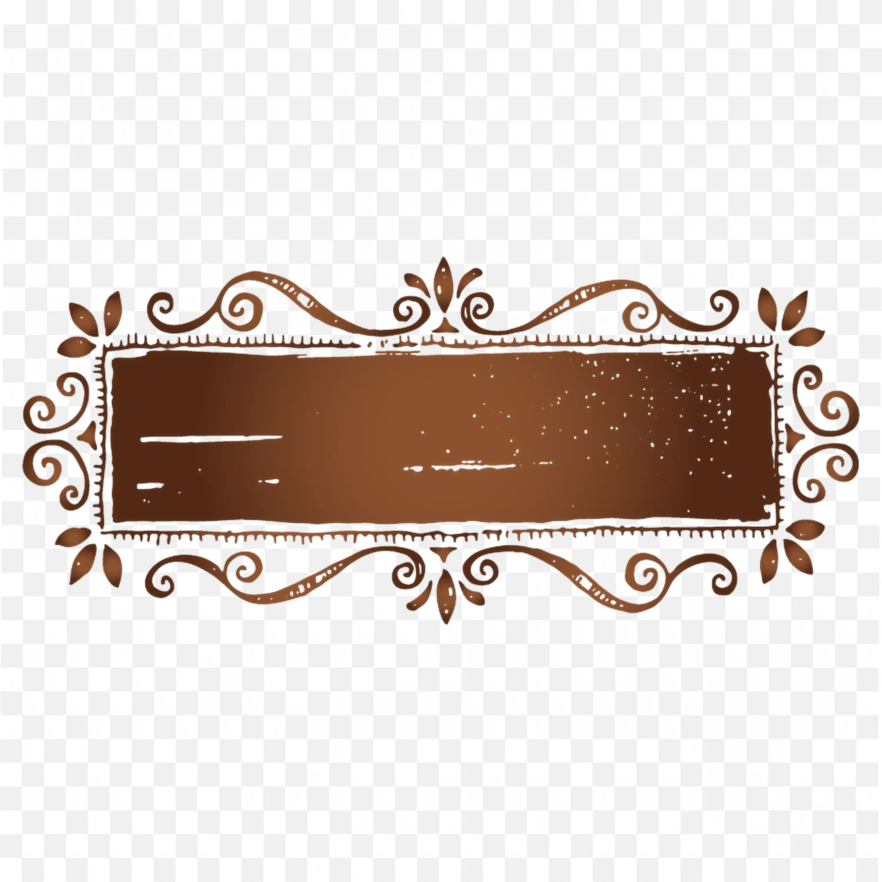 Brown Vintage Ornate Horizontal Frame Border Png