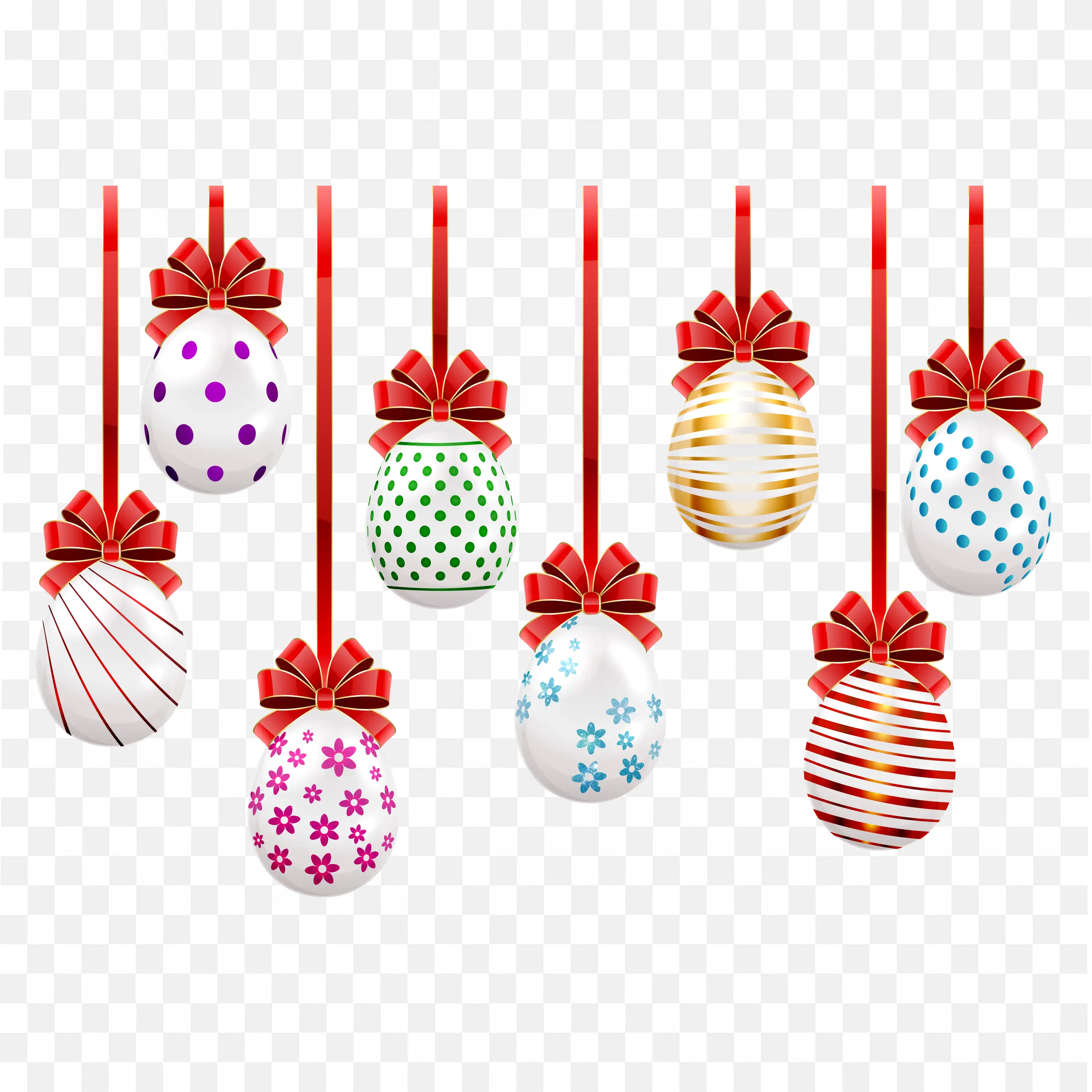 Christmas Ornaments Hanging Red and Pink Balls Frame Png
