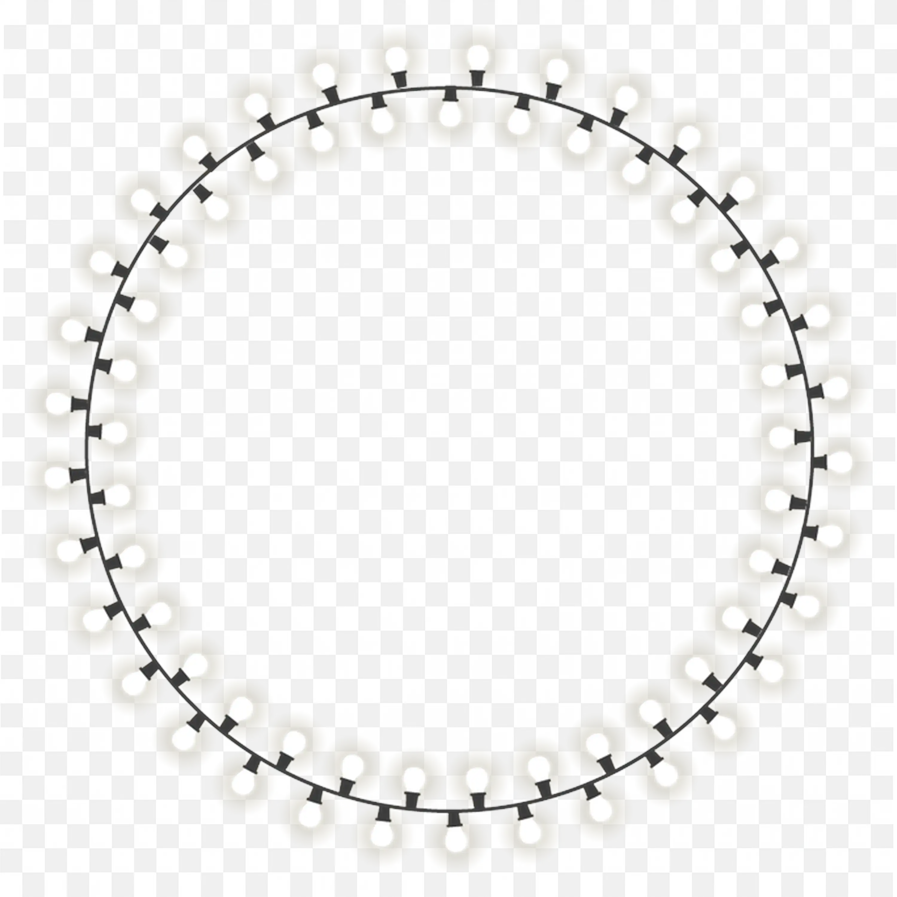 Circle Light Frame Png Glowing Ring on White Background