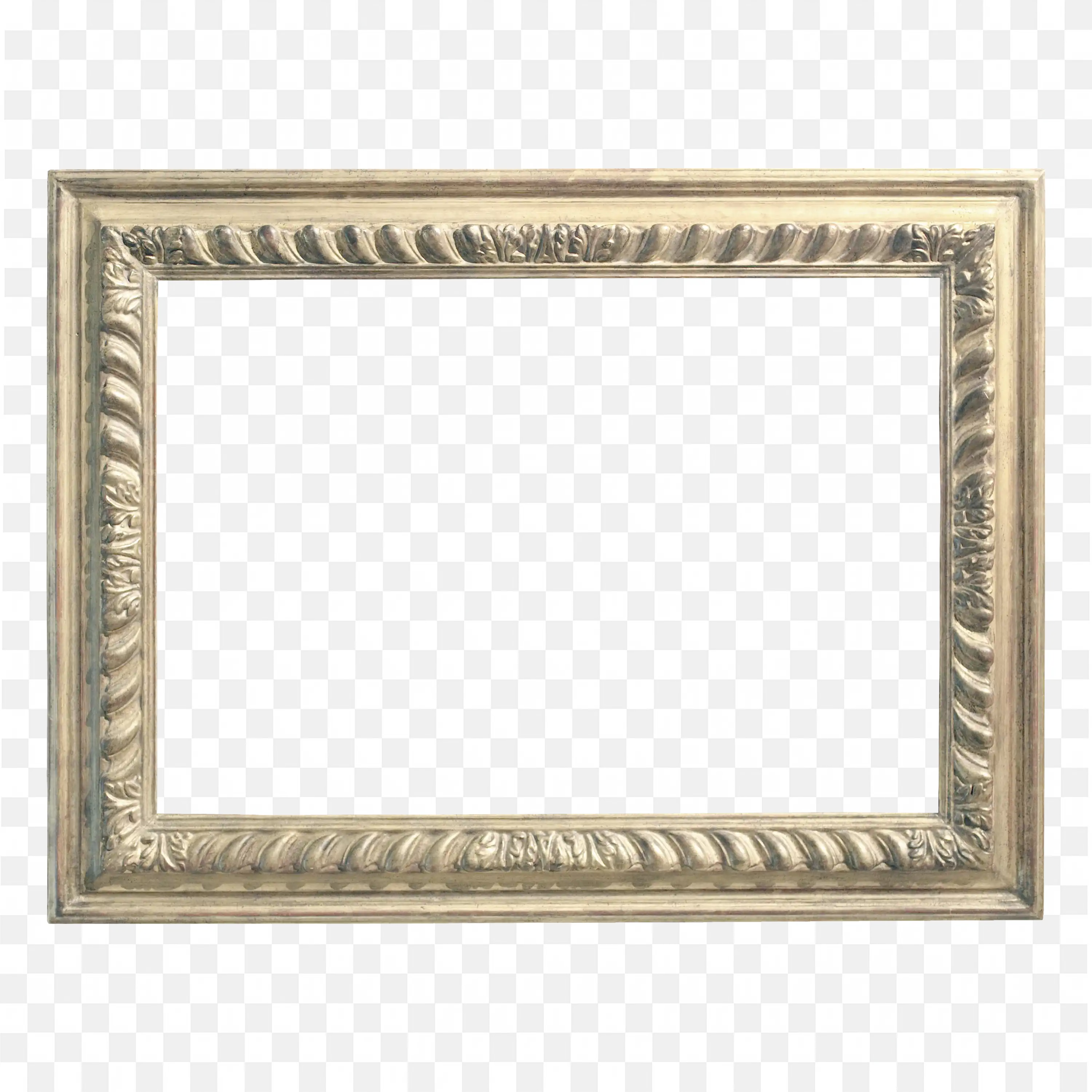 Classic Beige Ornate Rectangular Frame with Texture Png