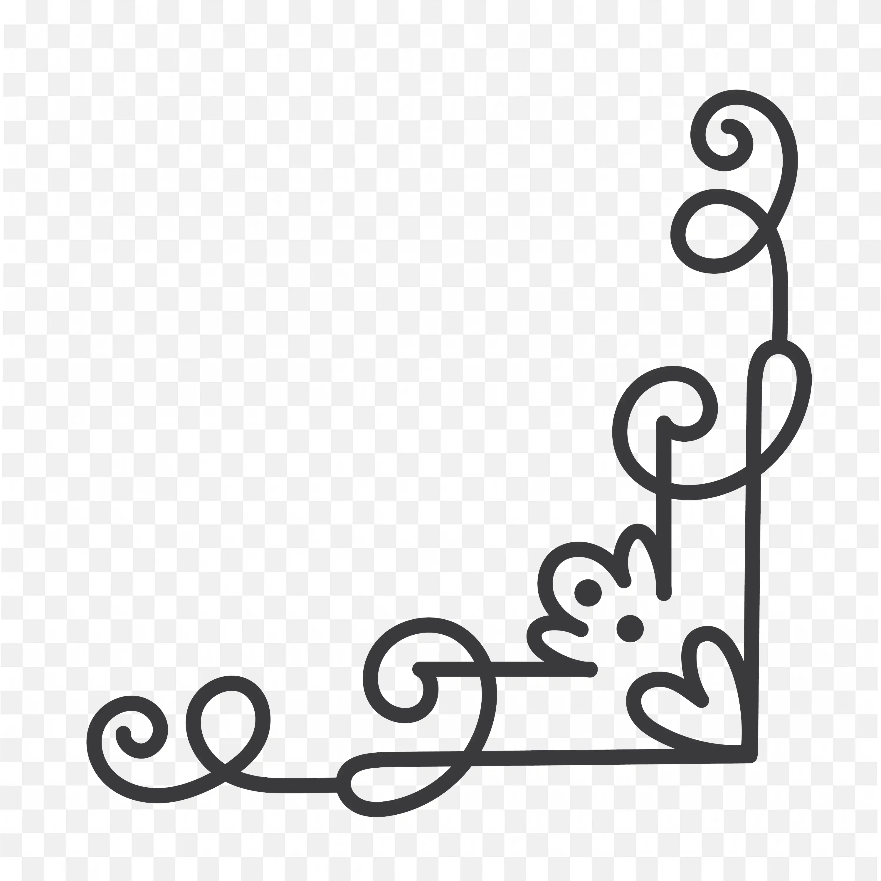 Classic Corner Swirl Frame with Black Scroll Detail