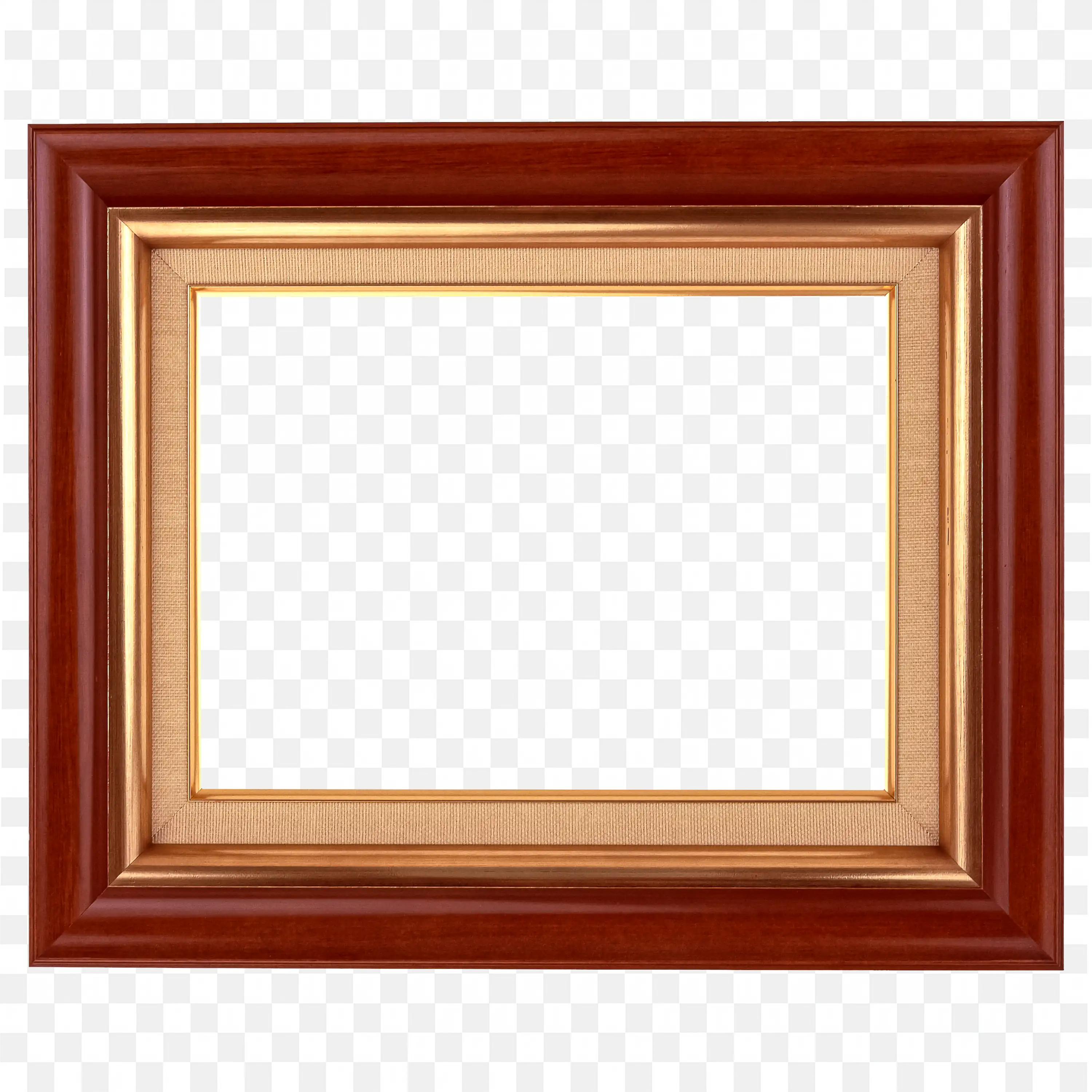Classic Light Brown Wood Rectangle Photo Frame Png Design