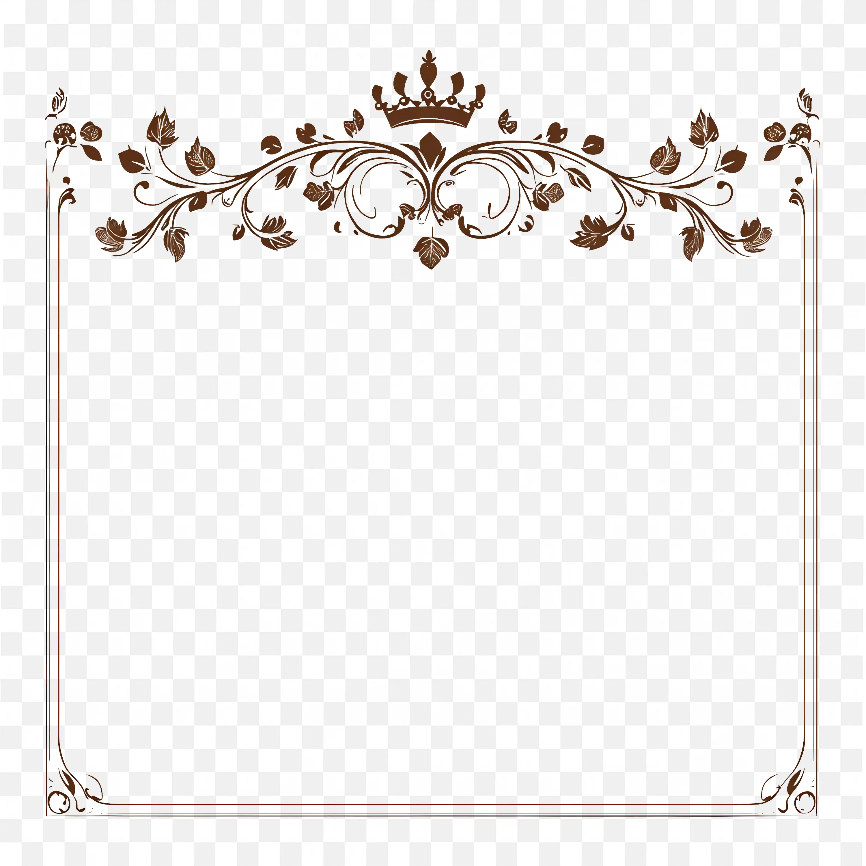 Classic White Frame with Elegant Brown Border Design