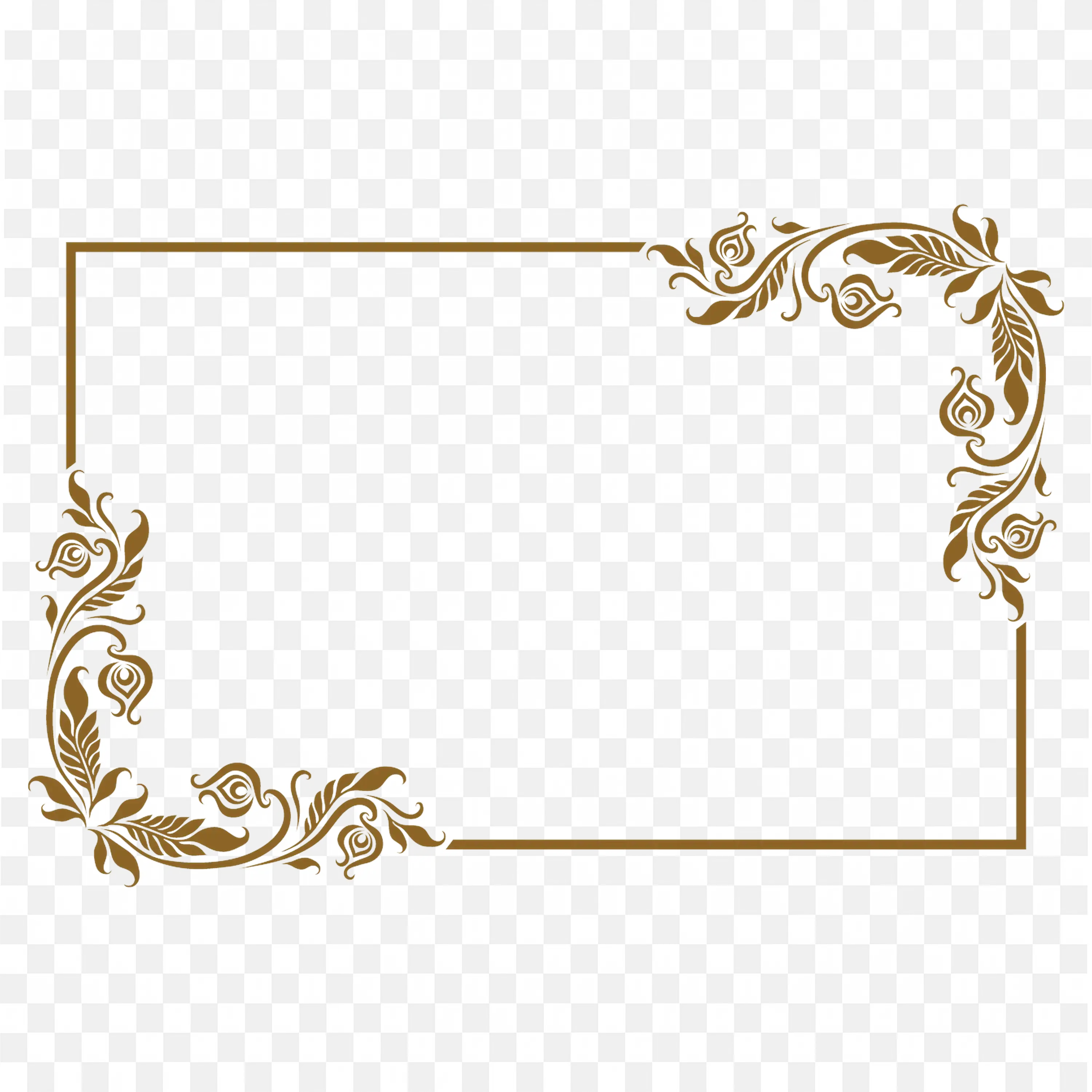 Classical Bordergold Ornate Corner Decorative Frame Png