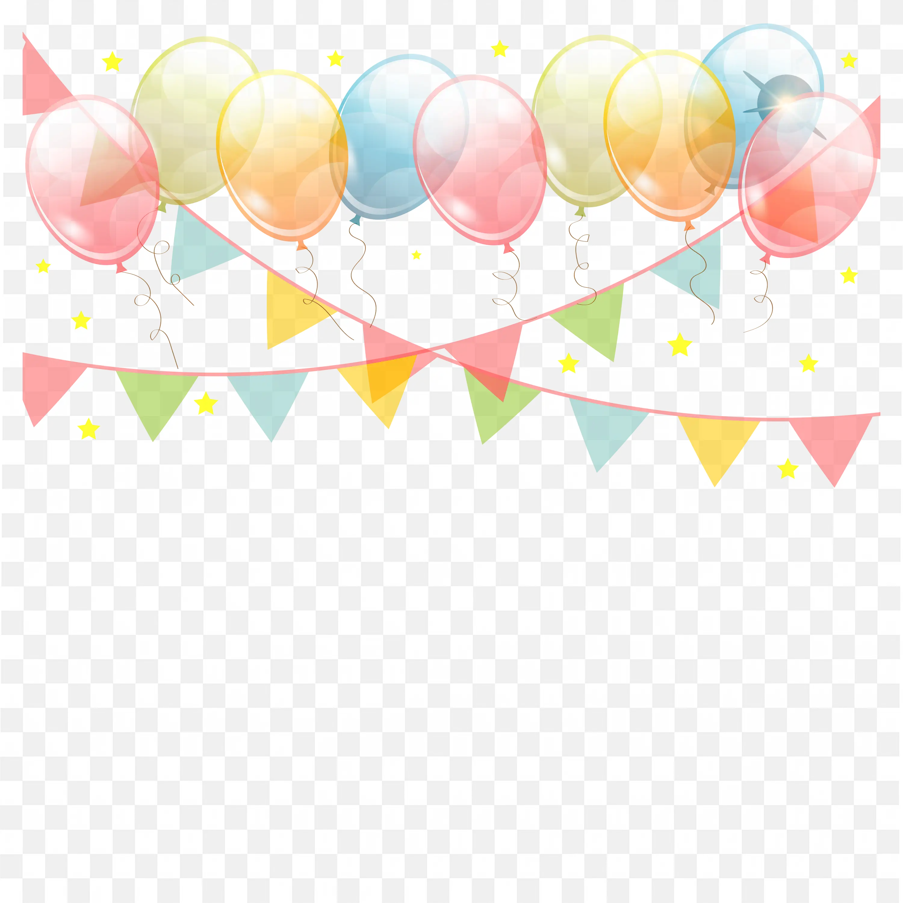 Colorful Balloon Bunting Frame for Baby Party Decoration