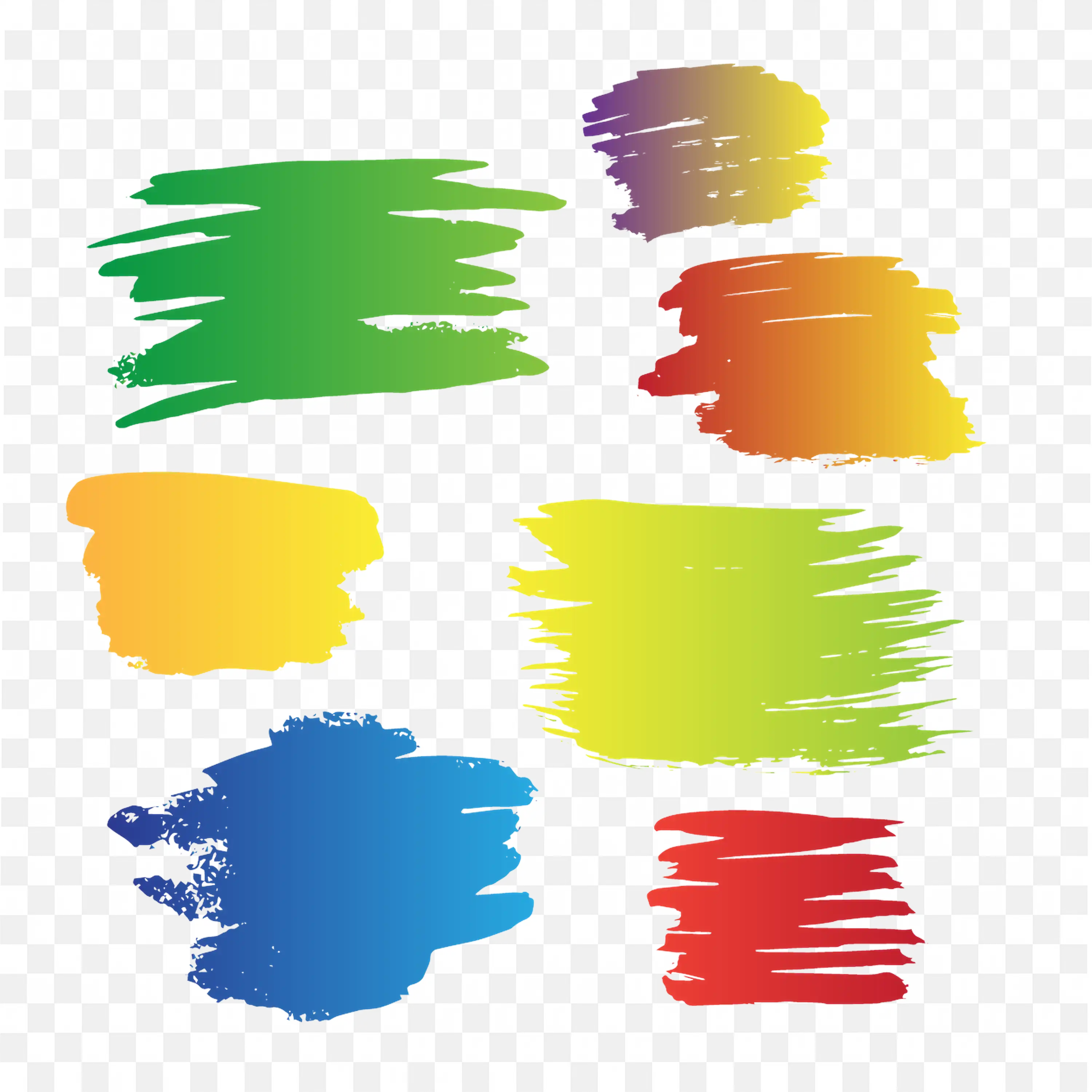 Colorful Brush Strokes Abstract Paint Splotches Frame Png