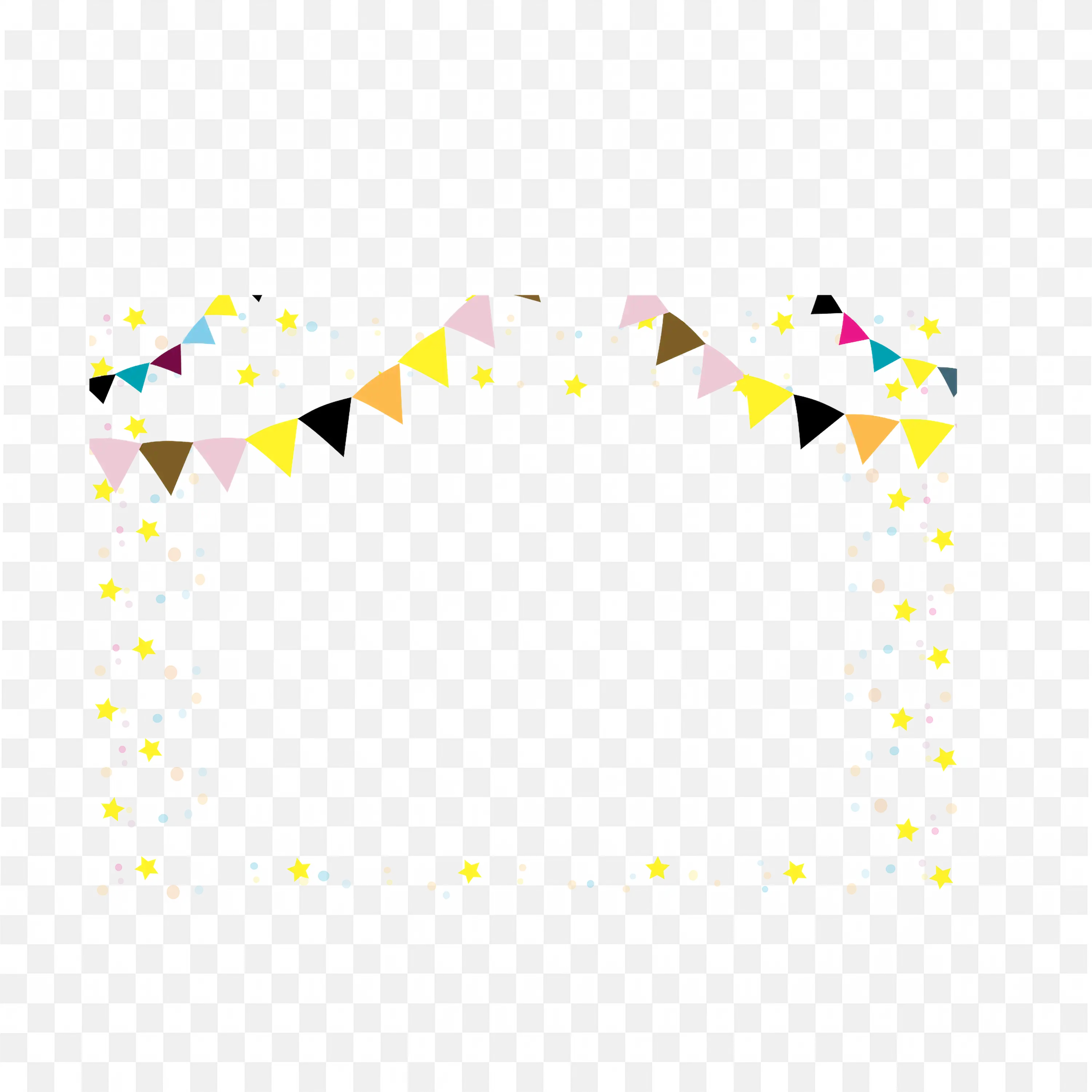 Colorful Festive Flags Garland Banner Frame Png Design