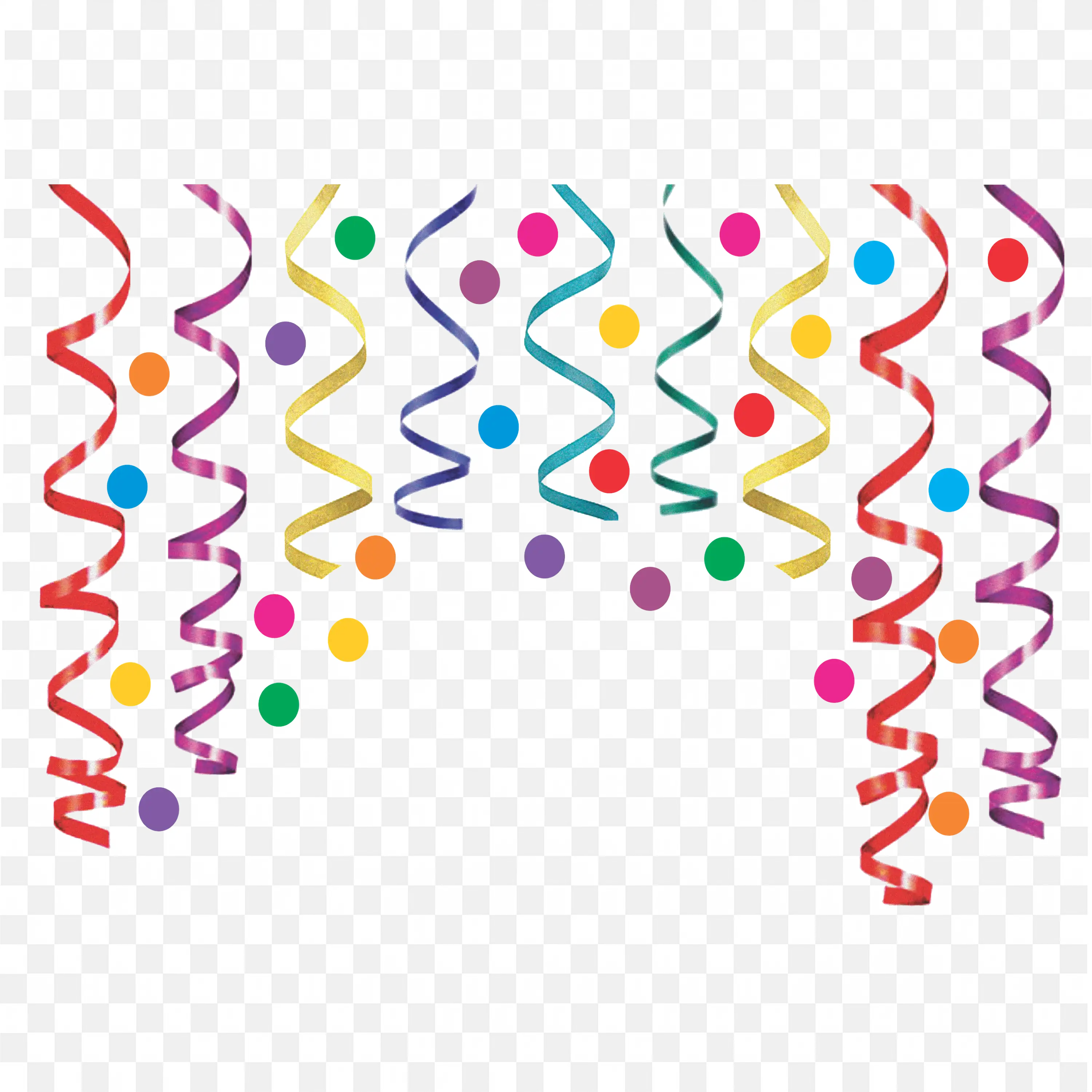 Colorful Party Streamers Falling Celebration Frame Png