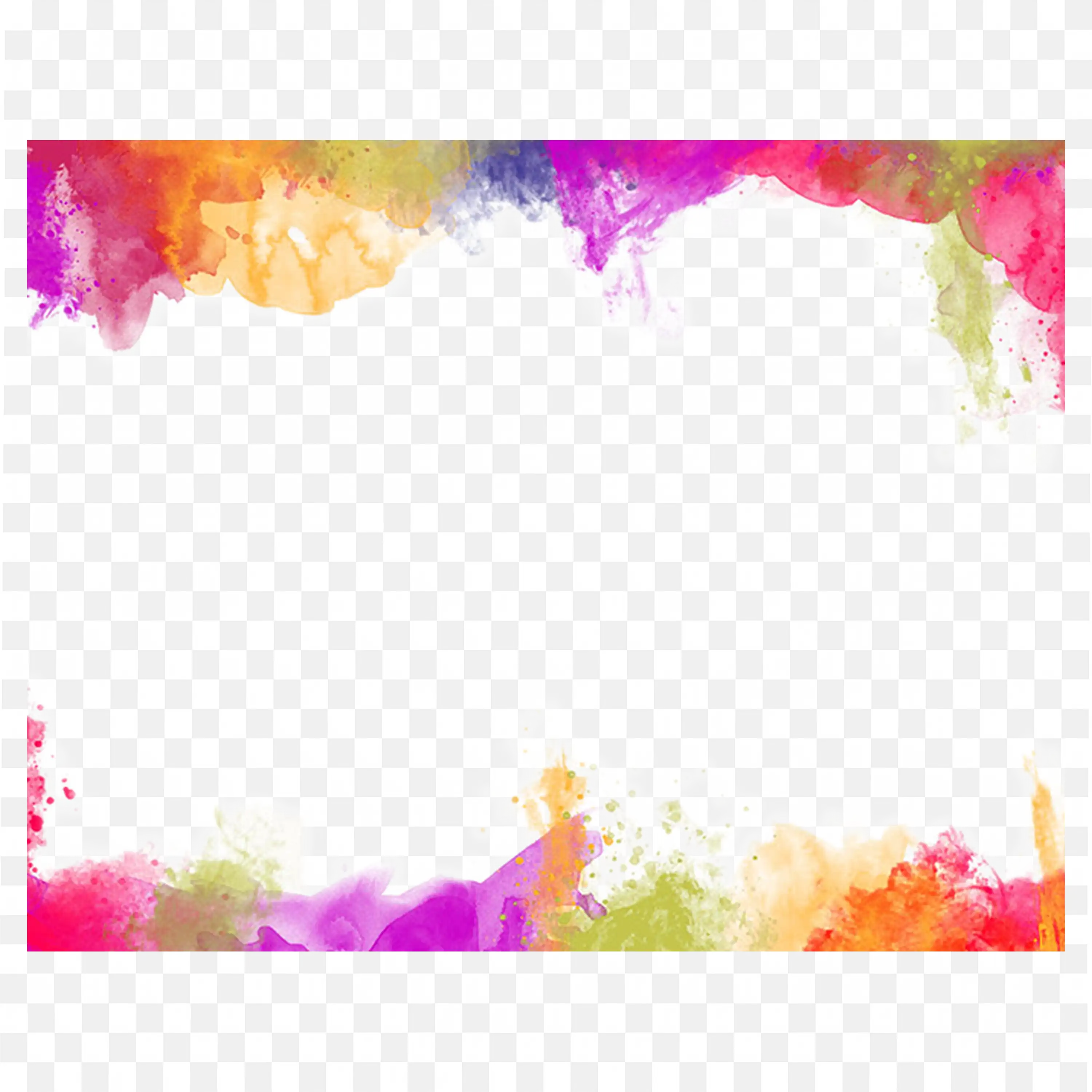 Colorful Water Splash Frame with Bright Gradient Edge