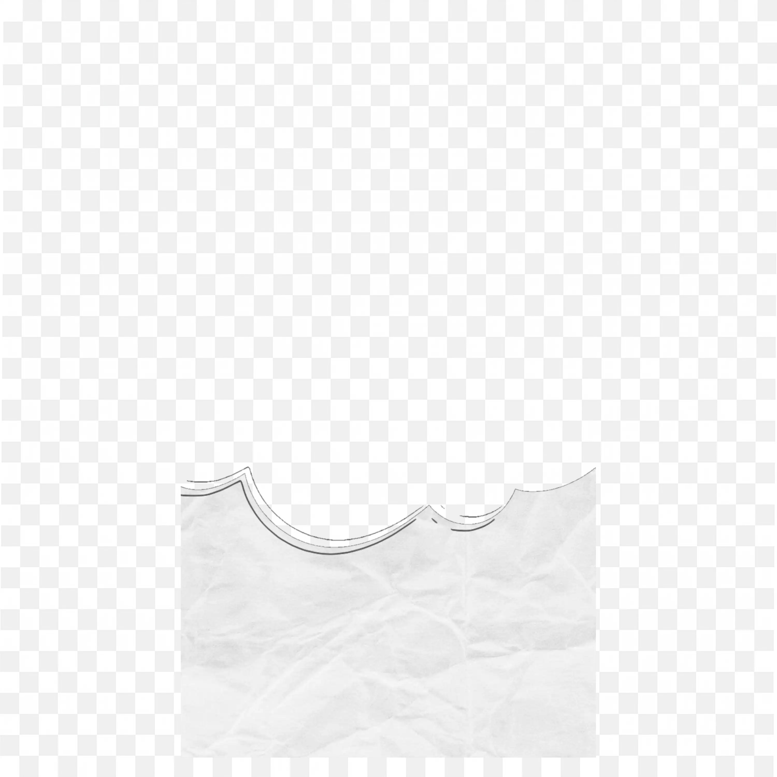 Crumpled White Paper Png Torn and Wavy Top Edge Design