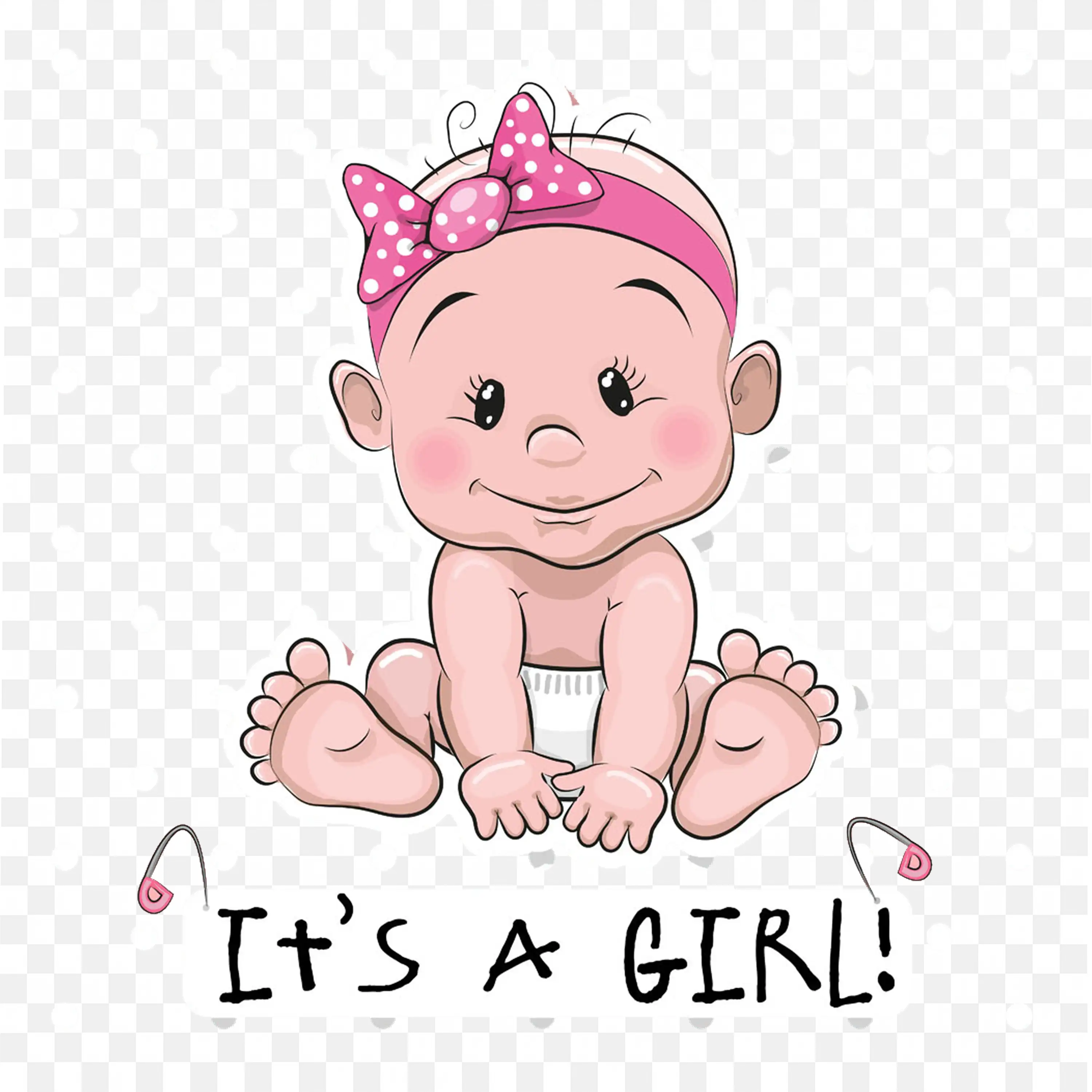 Cute Baby Girl Announcement Frame It'S a Girl Png Card