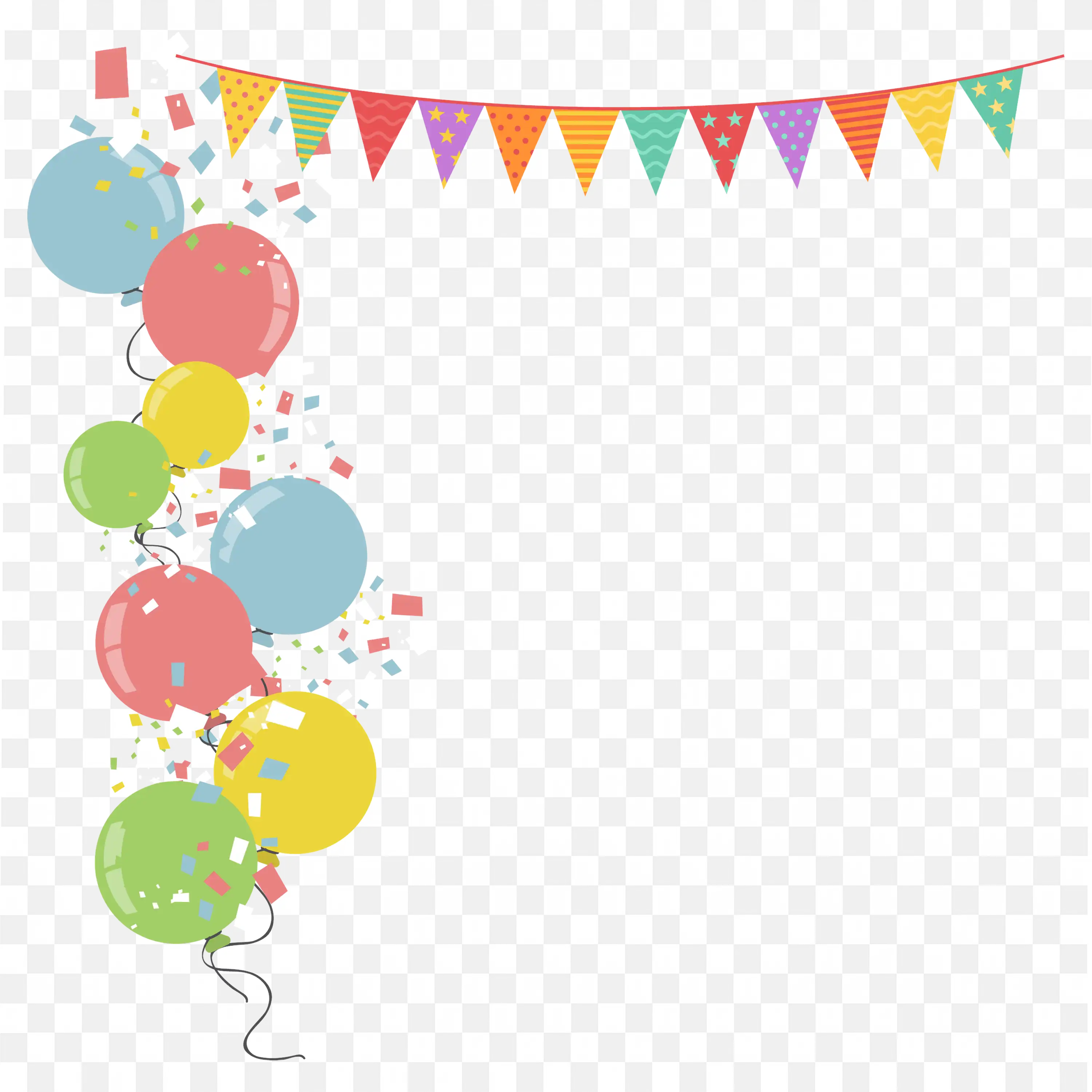 Cute Balloon and Bunting Frame for Baby Shower Design