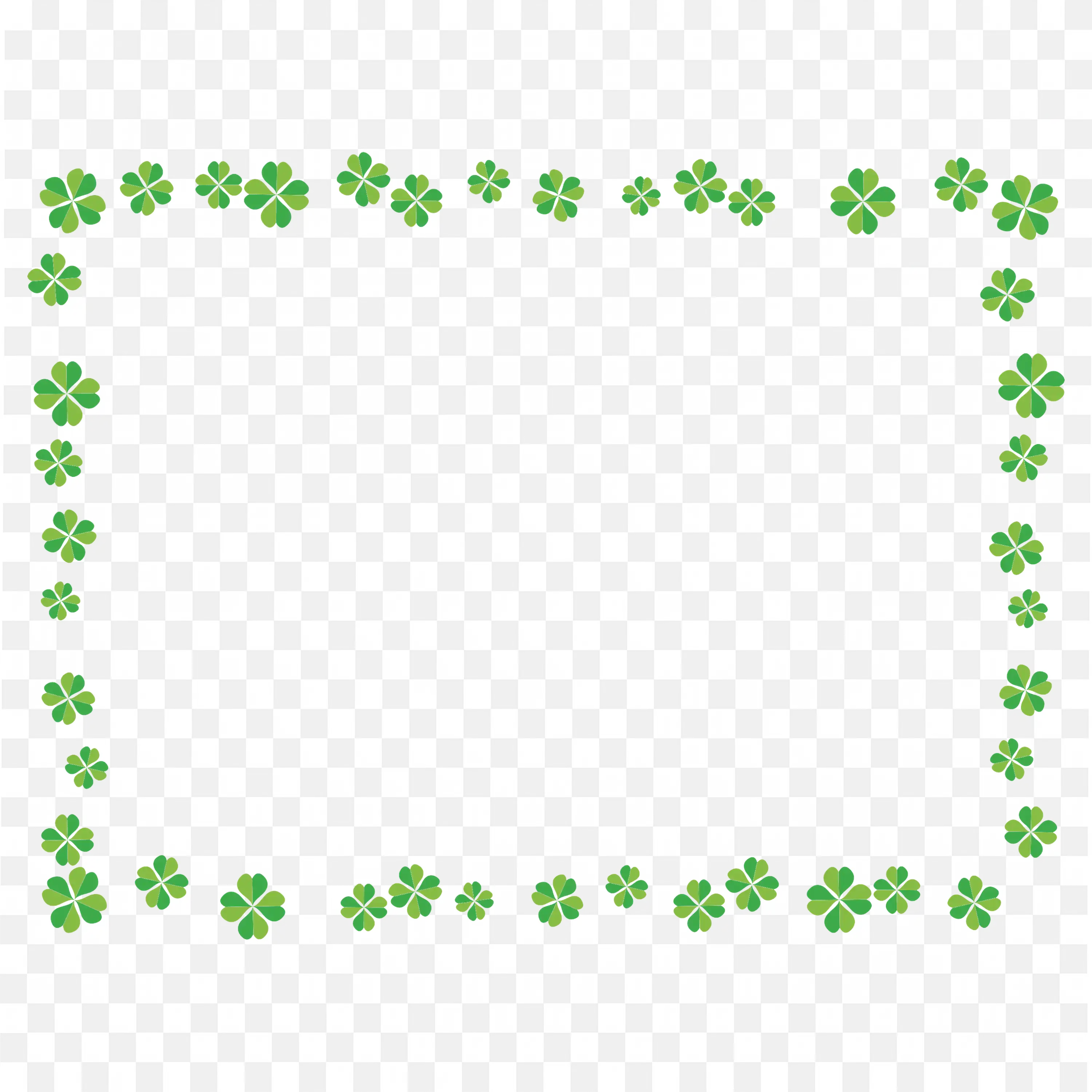 Cute Green Leaf Frame Border with Small Leafy Pattern