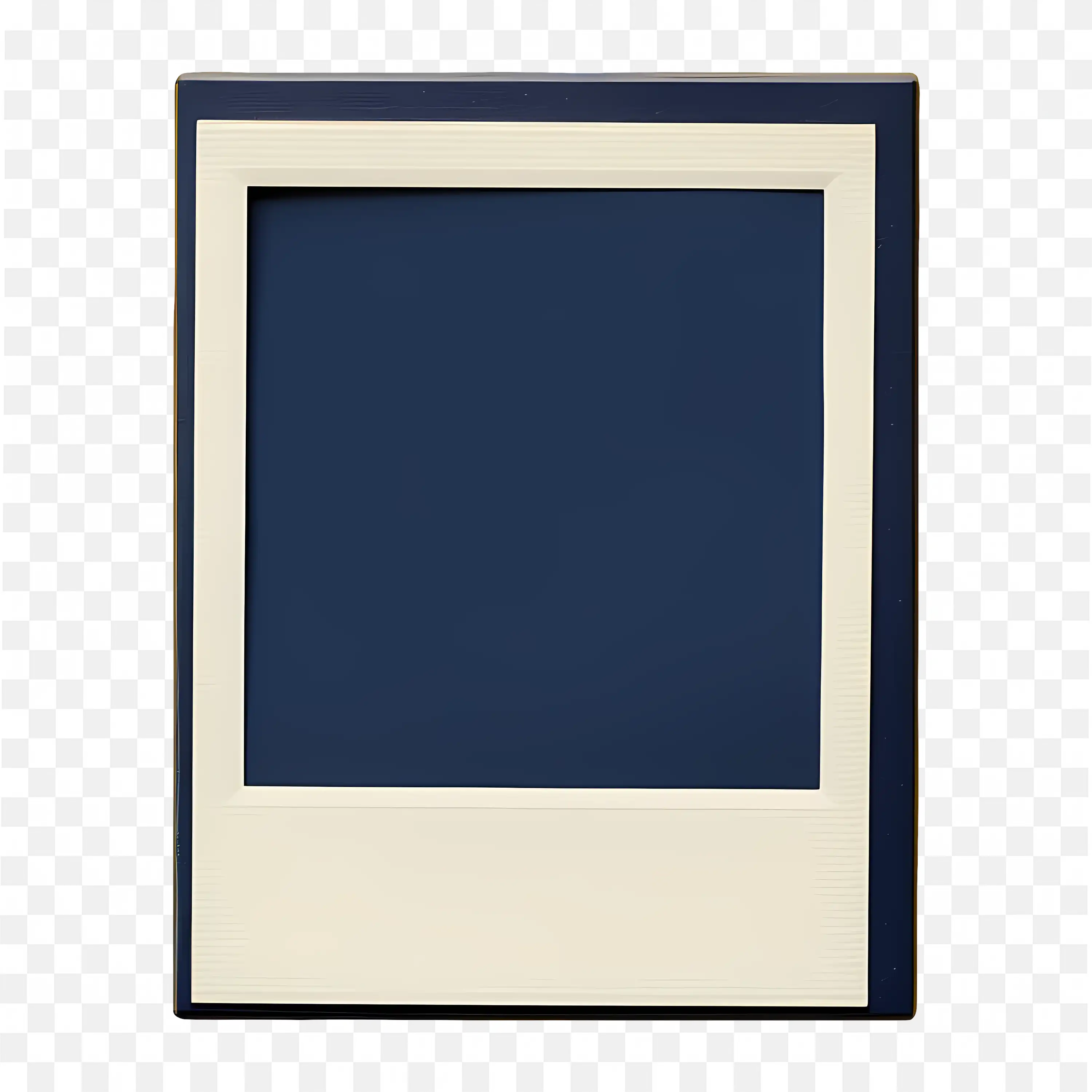 Dark Blue Polaroid Frame with Cream Border Rectangle