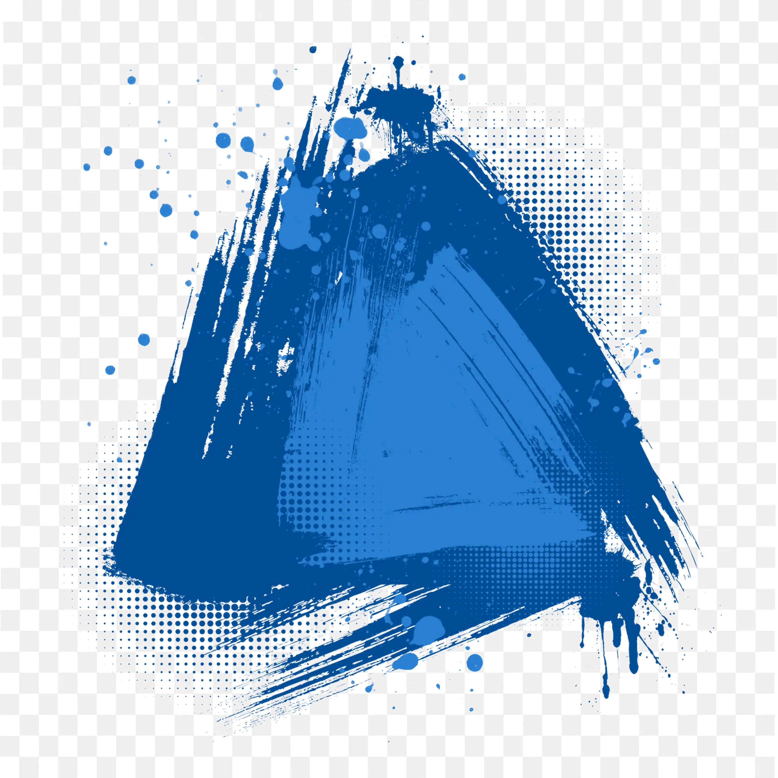 Dark Blue Triangle Paint Texture Abstract Grunge Frame Png