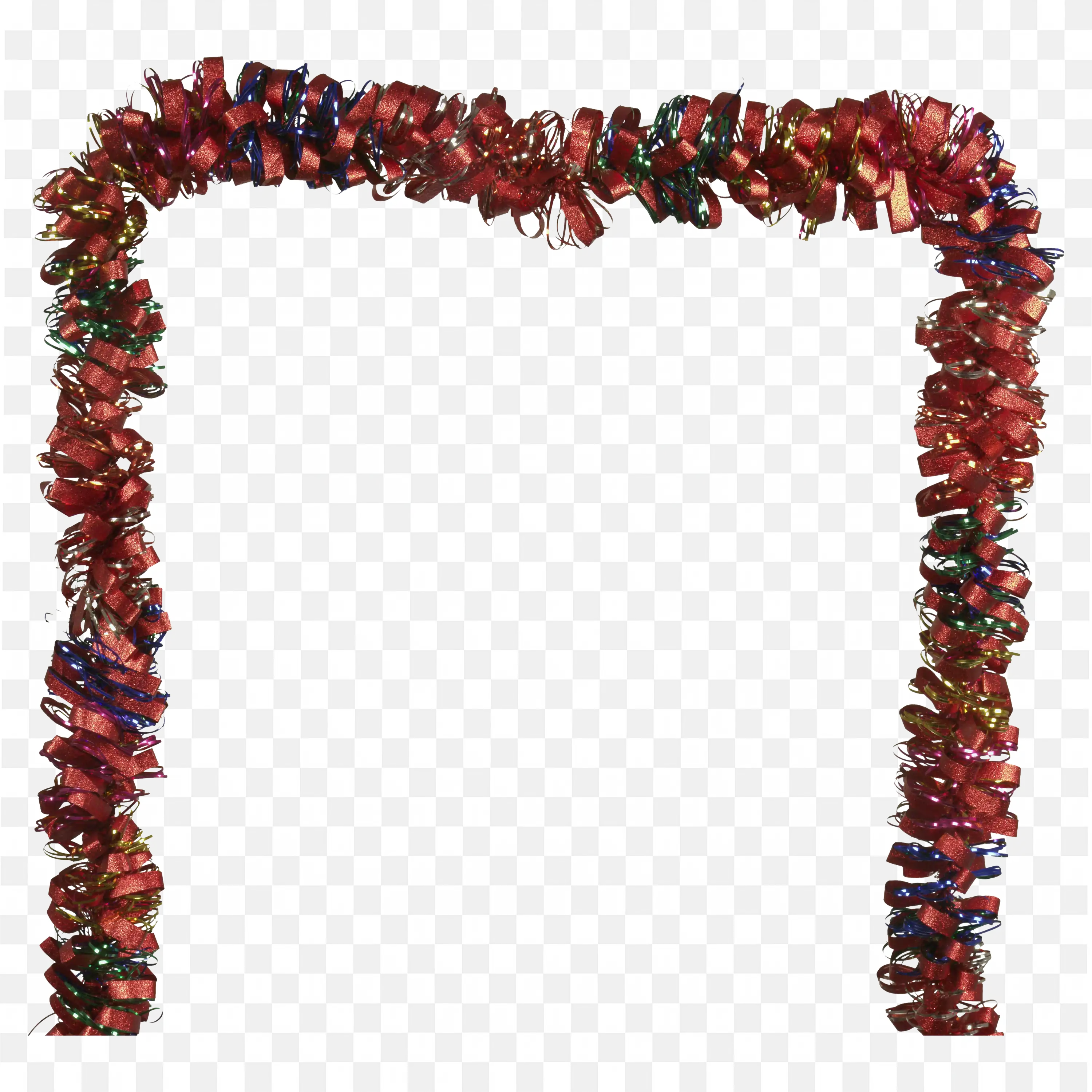 Dark Red Dried Rose Petal Frame with Textured Corners