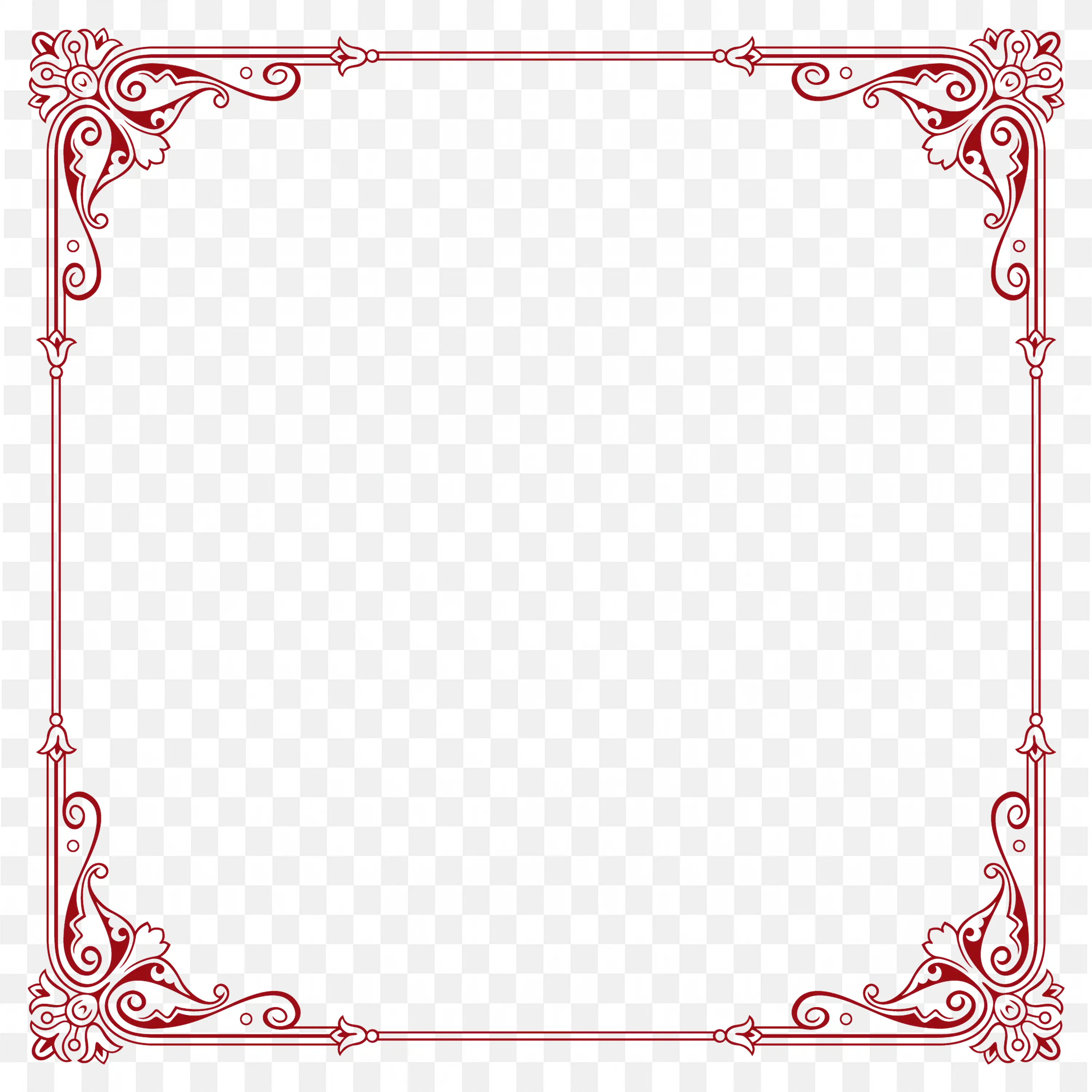 Decorative Pink Corner Border Classic Floral Frame Png