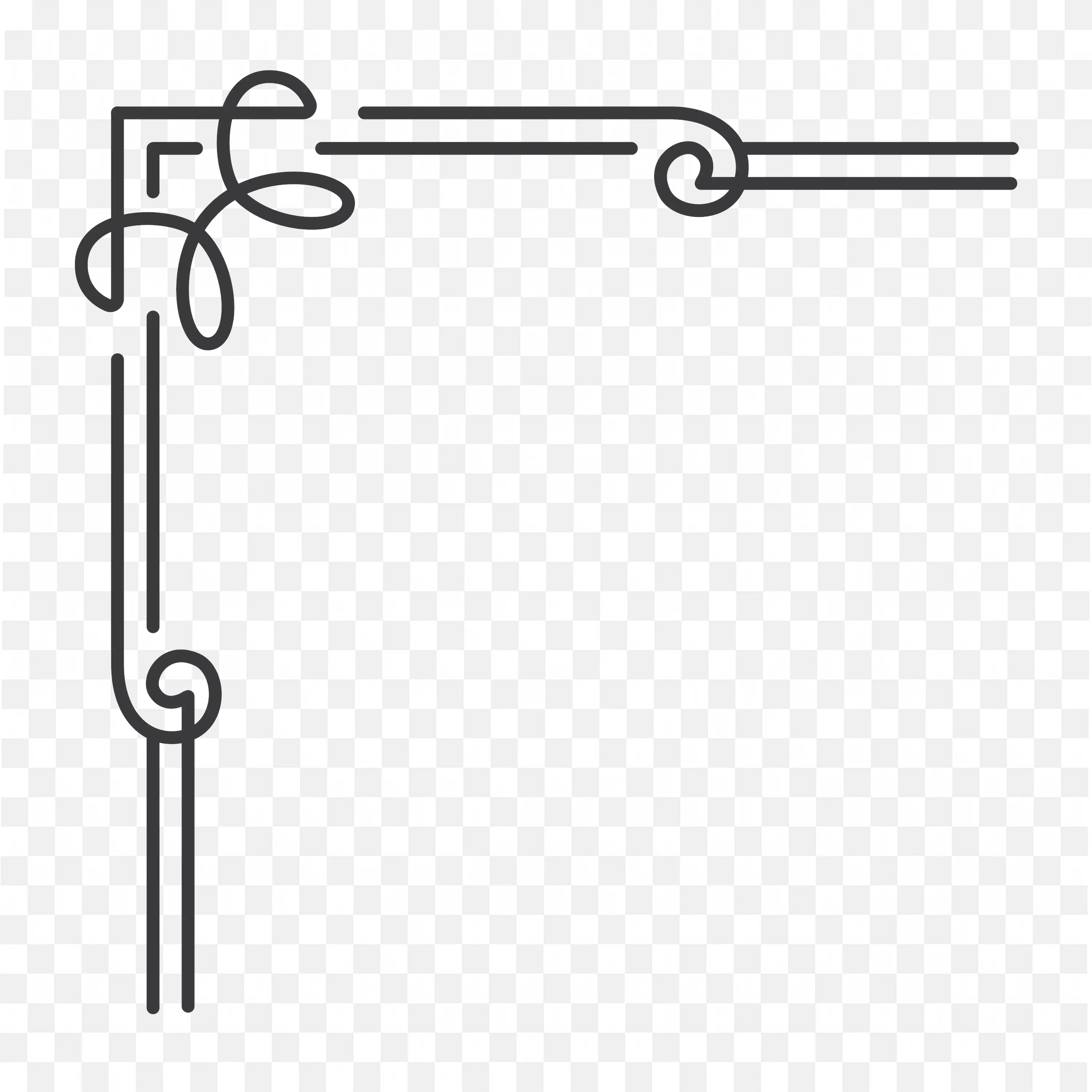 Elegant Black Line Corner Frame Minimal Style Border