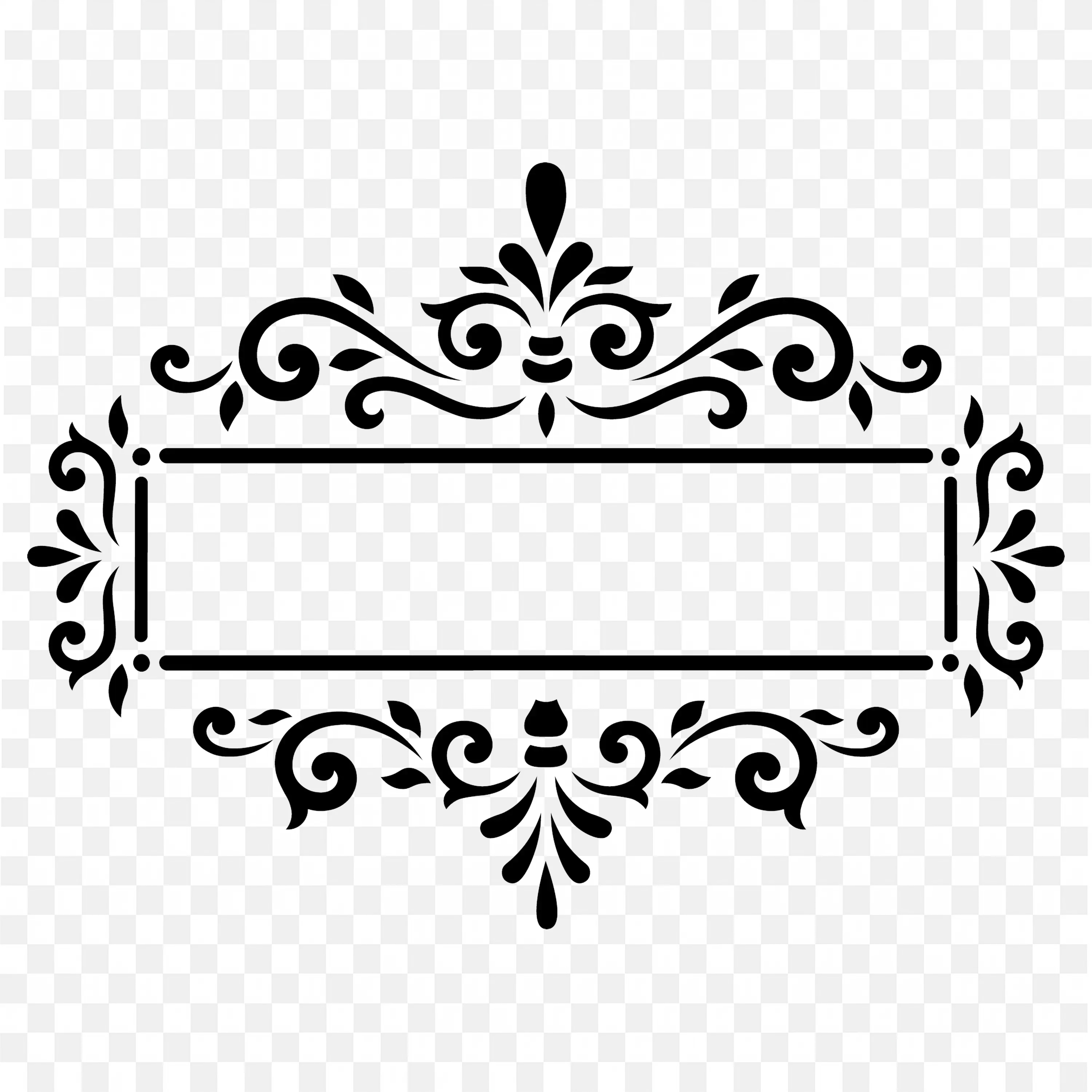 Elegant Black Victorian Style Decorative Border Frame