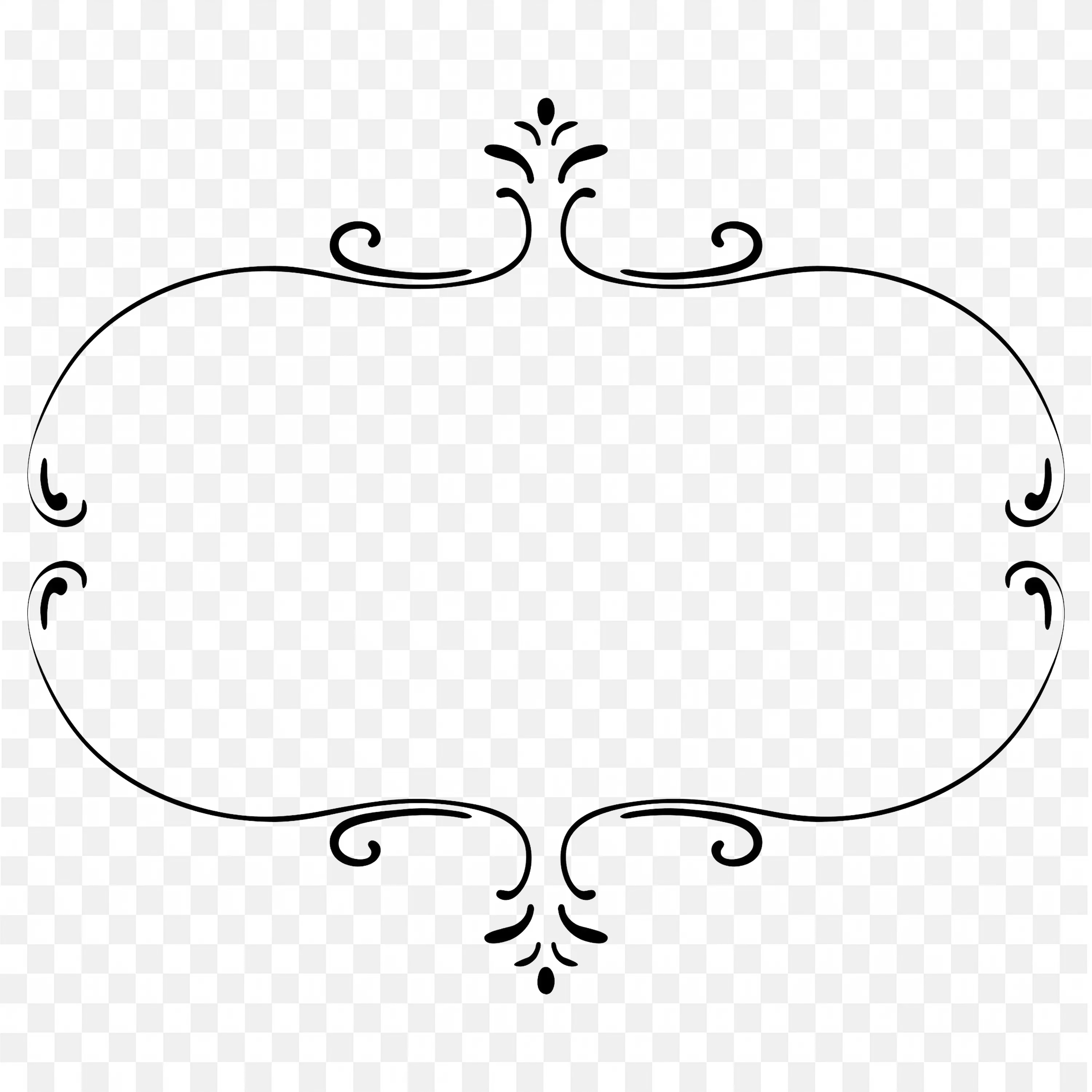 Elegant Decorative Frame with Double Scroll Edges Png