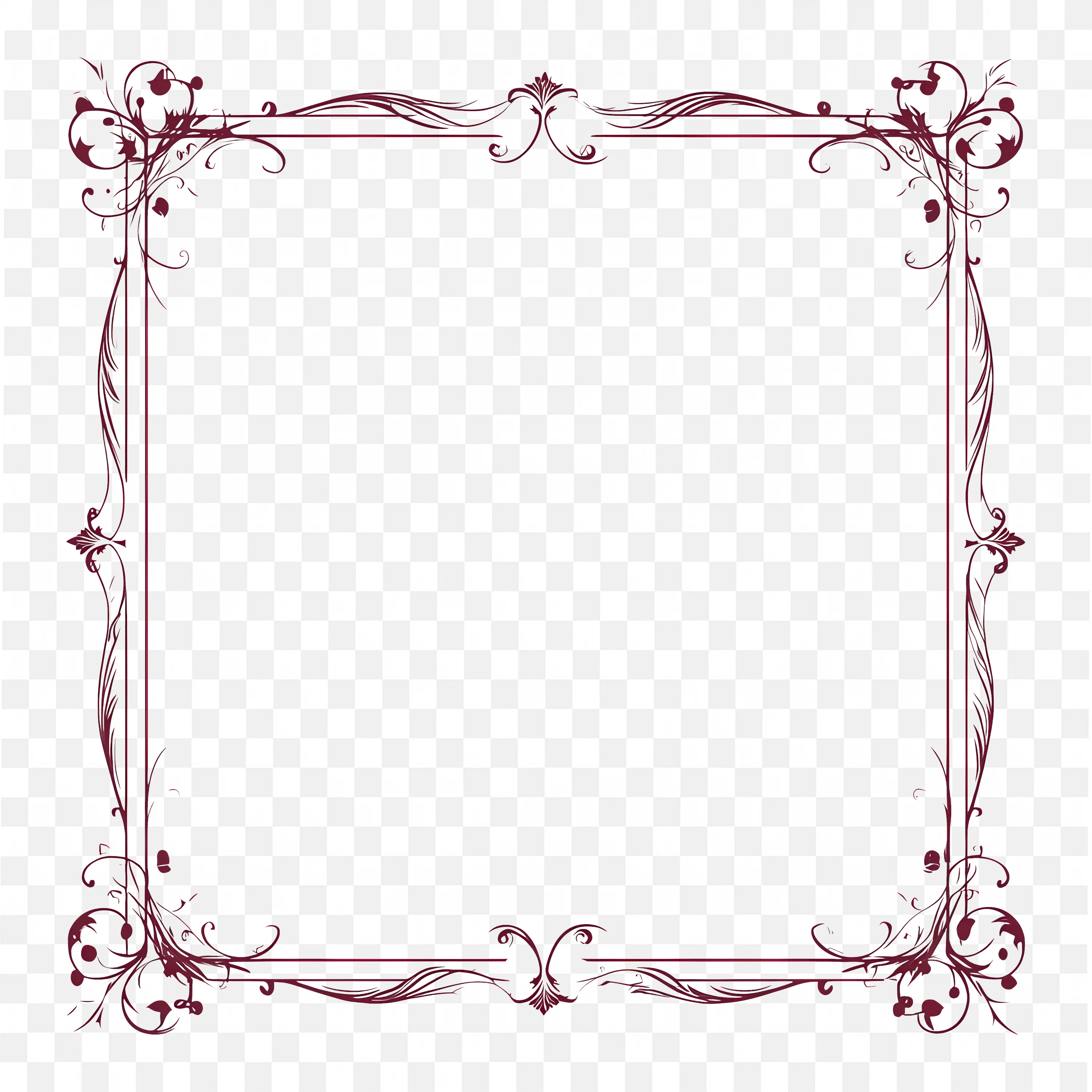Elegant Pink Swirl Frame with Decorative Corner Design